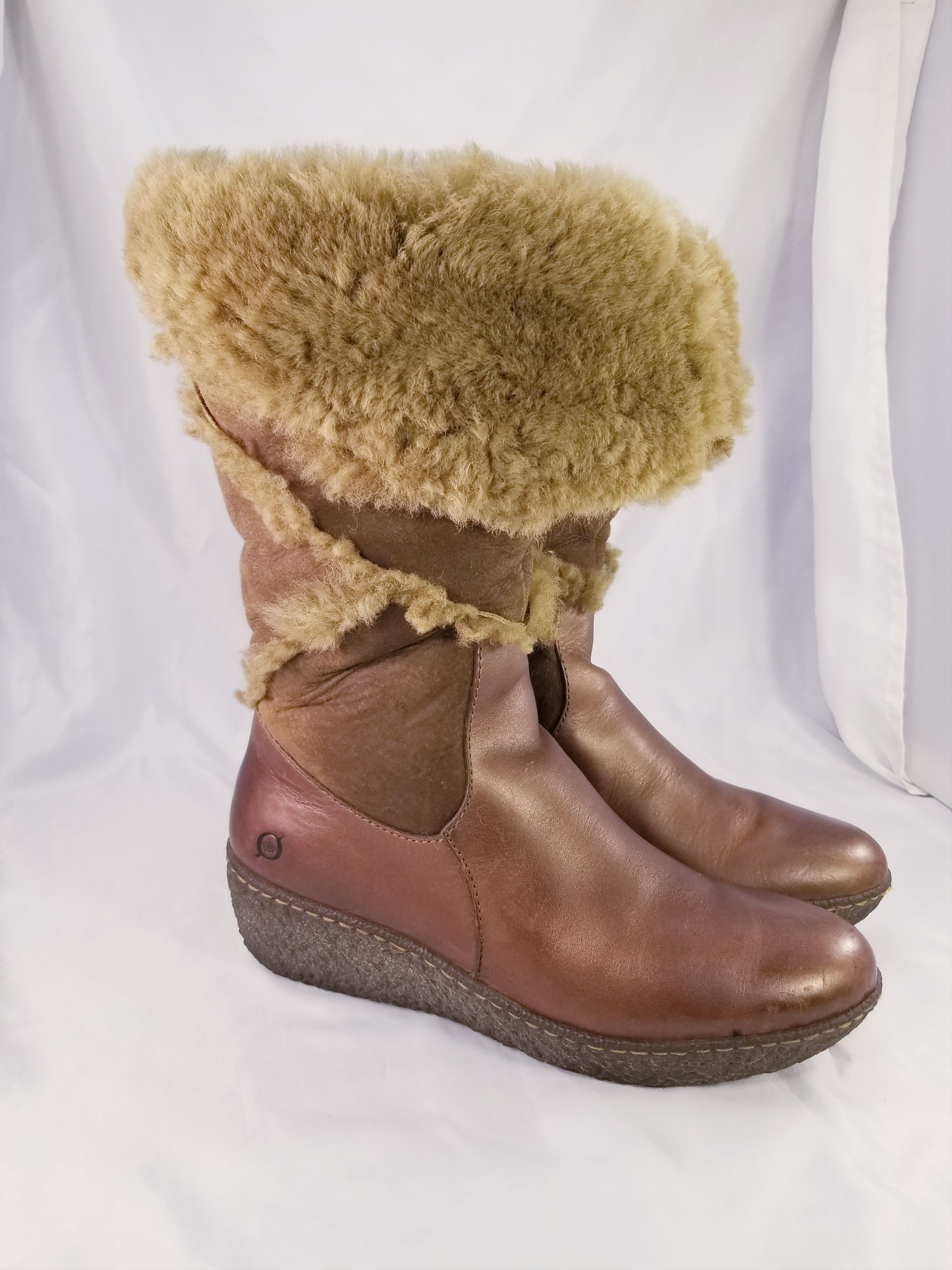 Born SHEARLING SHEEPSKIN WINTER WEDGES PLATFORM Size US 9 / IT 39 - 2 Thumbnail