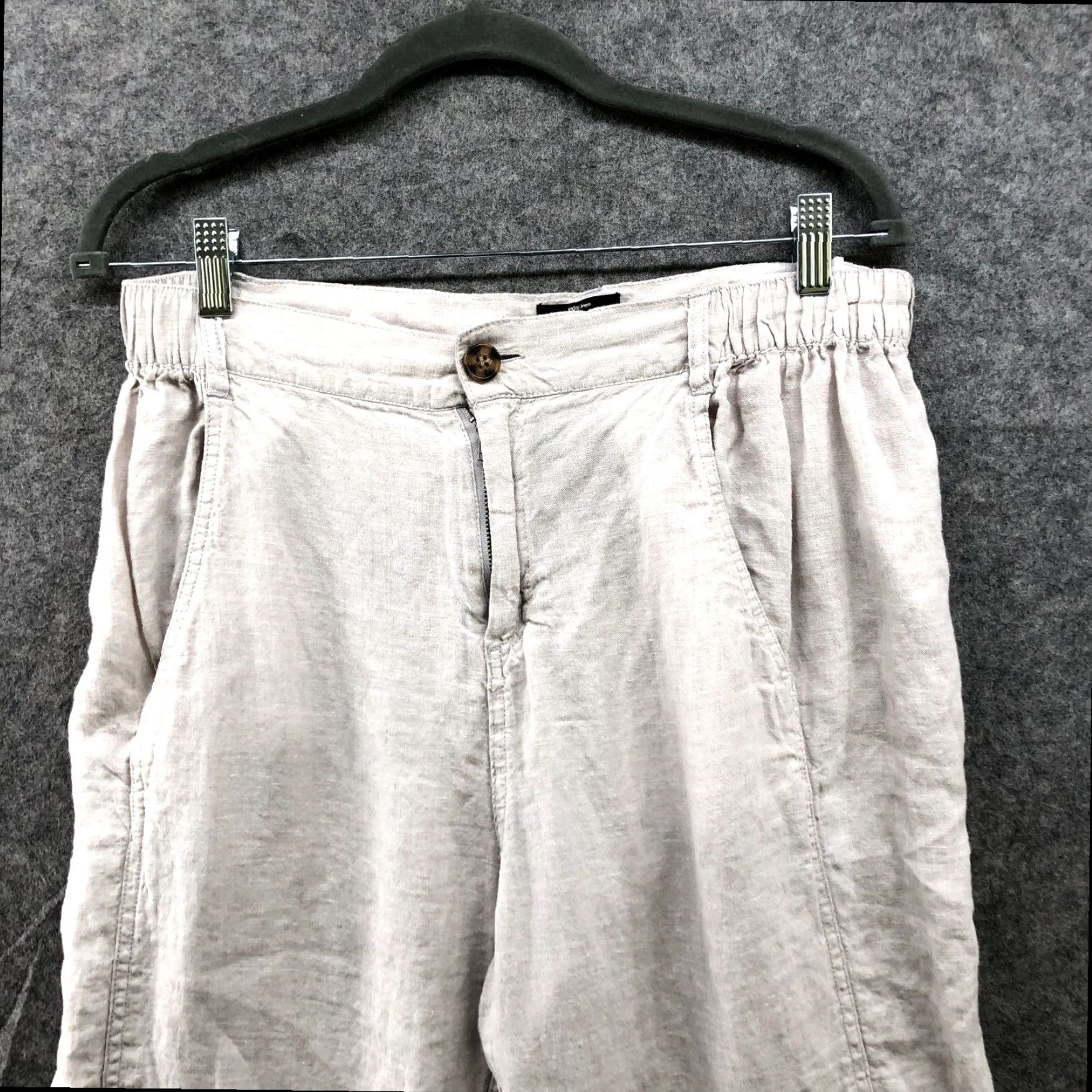 Jones New York Womens Linen Pants Jones New York Large Extra Large L Beige High Rise Size 36" / US 14 / IT 50 - 3 Thumbnail
