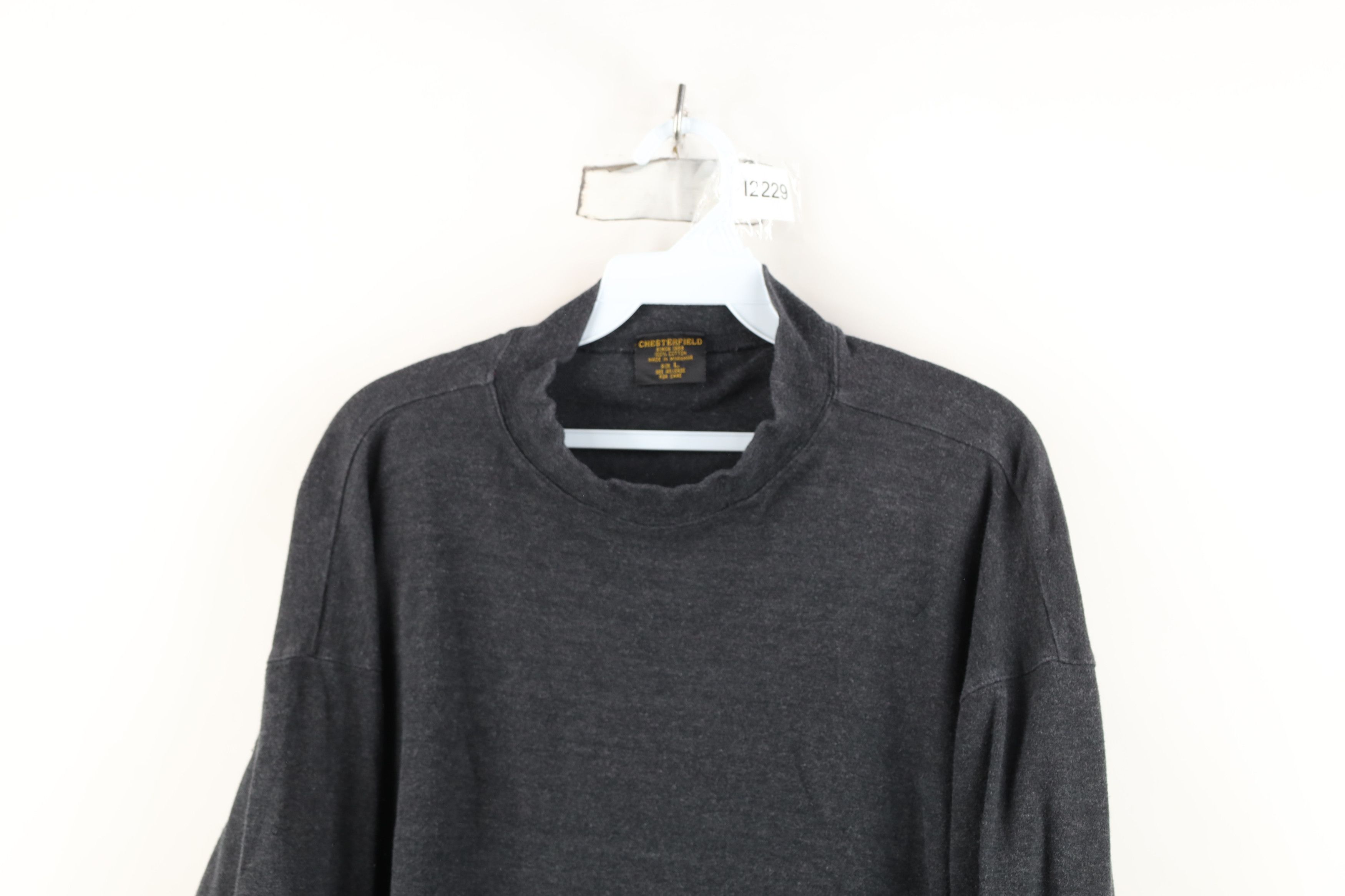 Vintage Vintage 90s Streetwear Mock Neck Long Sleeve T-Shirt Gray Size US L / EU 52-54 / 3 - 2 Thumbnail