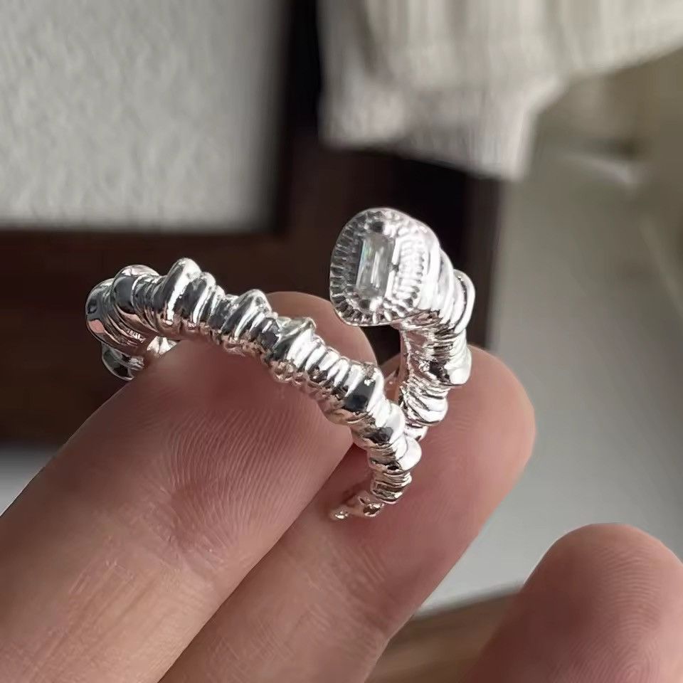 Sterling Silver 925 Sterling silver punk gothic irregular ring Size ONE SIZE - 2 Thumbnail