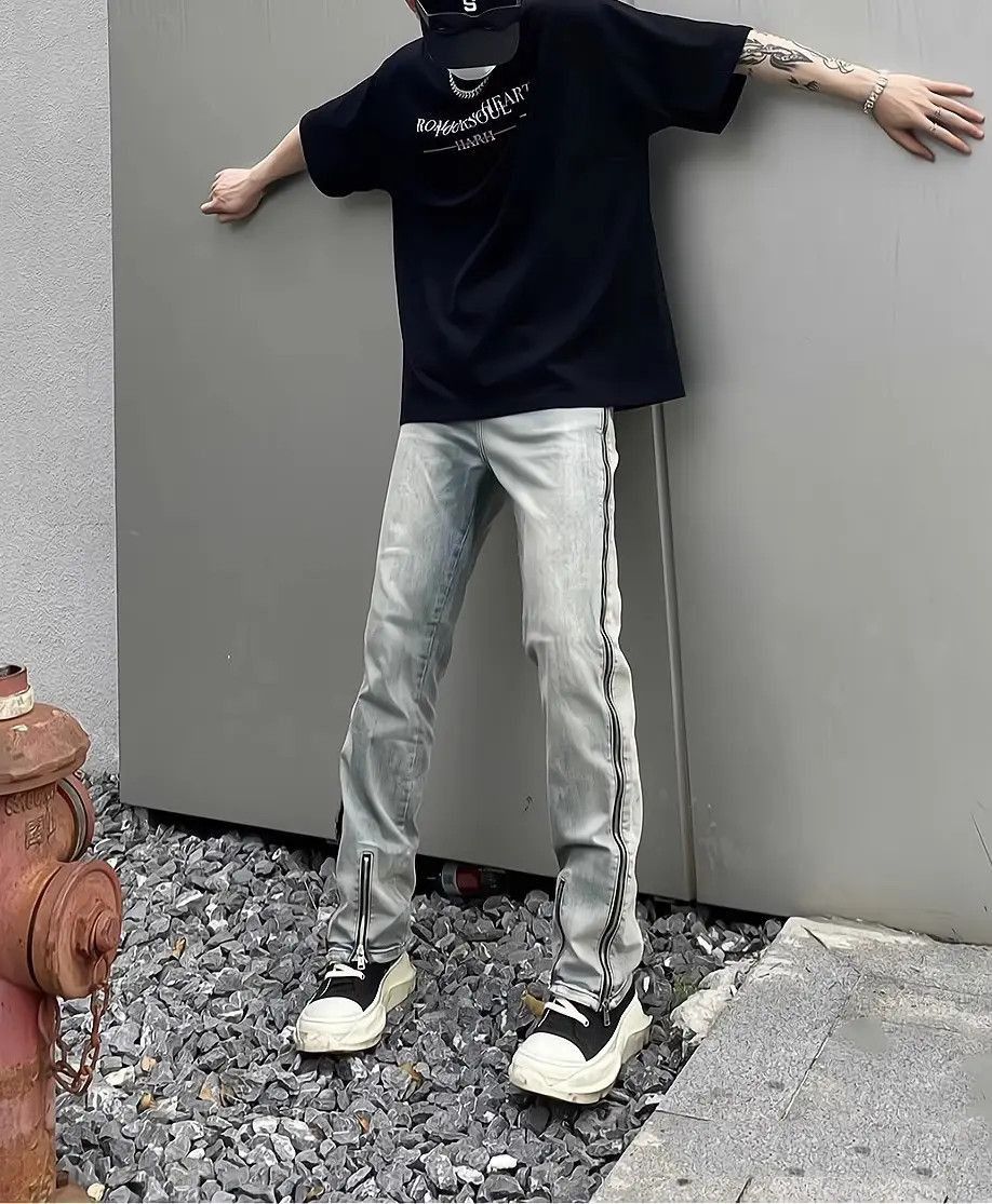 Japanese Brand Hip Hop Straight Zipper Jeans Size US 32 / EU 48 - 5 Thumbnail