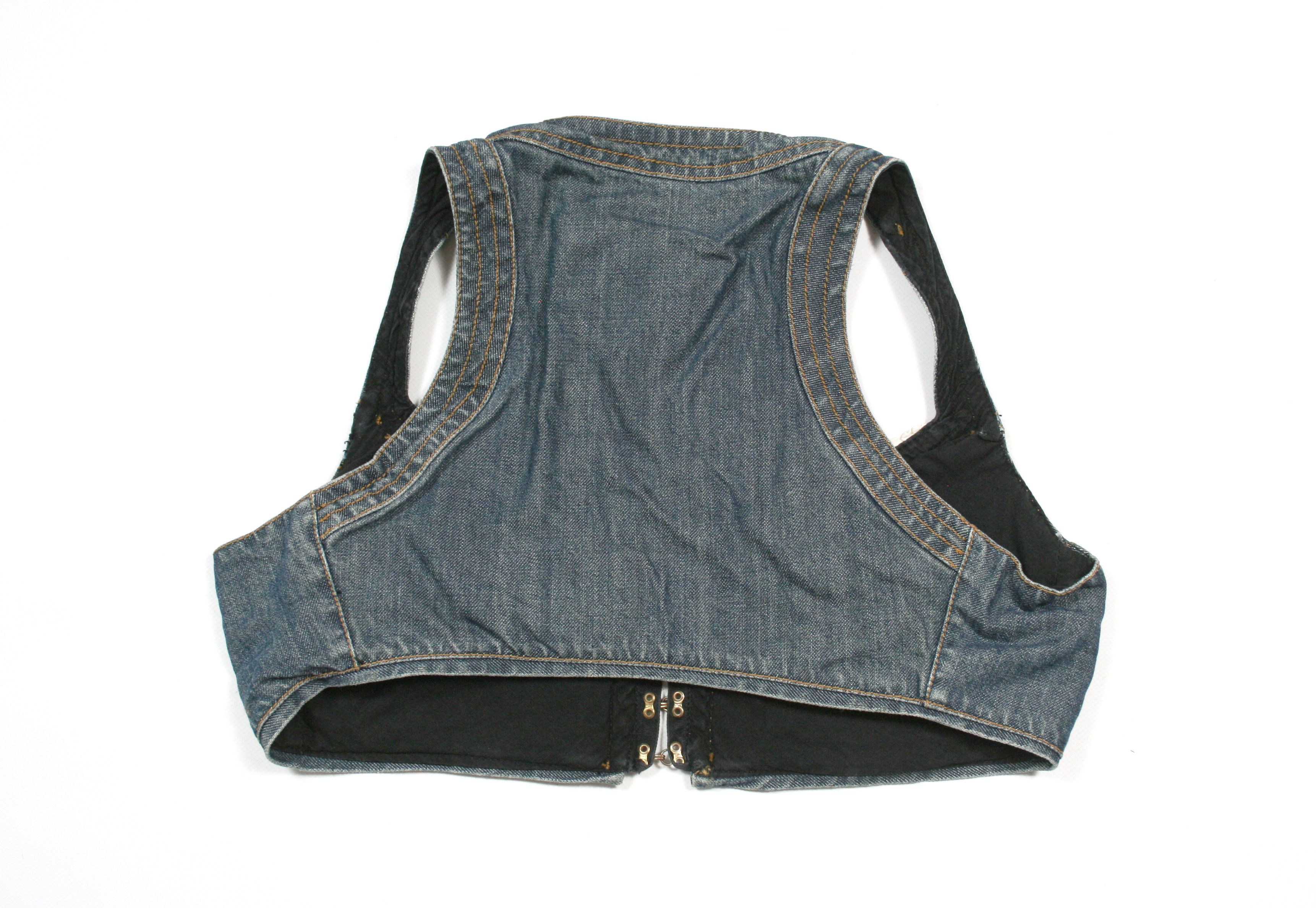 Andrew Mackenzie S/S2004 Denim Crop Top Vintage Size M / US 6-8 / IT 42-44 - 2 Thumbnail