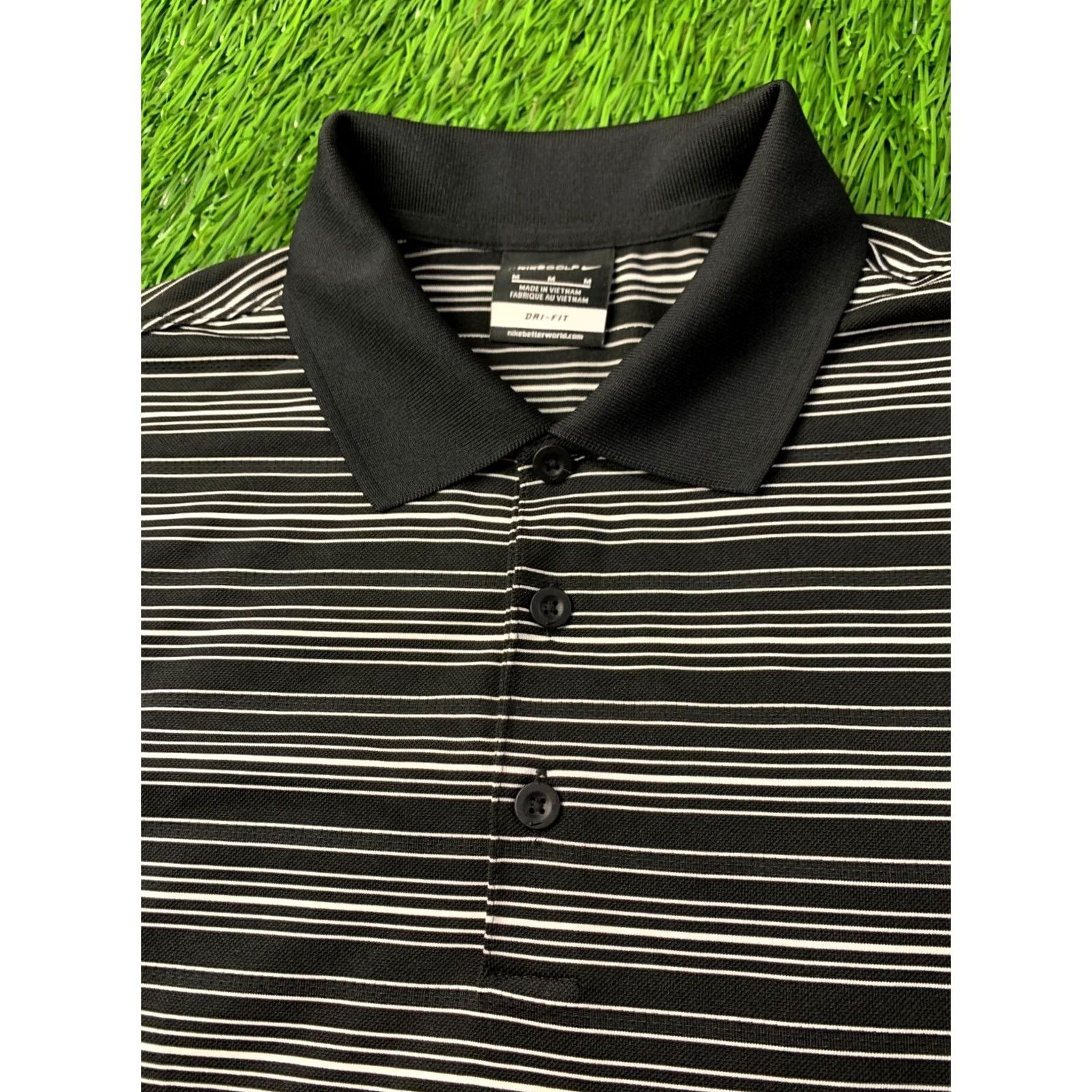 Nike NIKE DRI-FIT GOLF Polo Shirt Mens M Black White 2012 Jersey Short Sleeve Polo Nike Golf Shirt Size US M / EU 48-50 / 2 - 3 Thumbnail