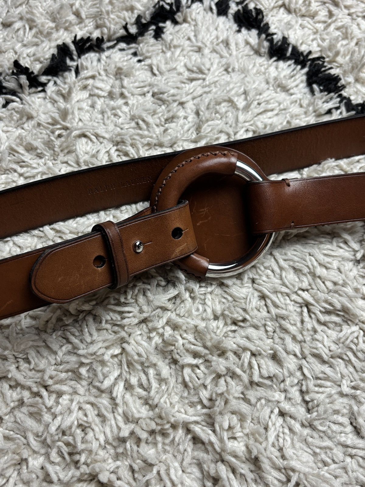 Ralph Lauren Ralph Lauren Brown Leather Ring Buckle Belt Vintage Size ONE SIZE - 3 Thumbnail