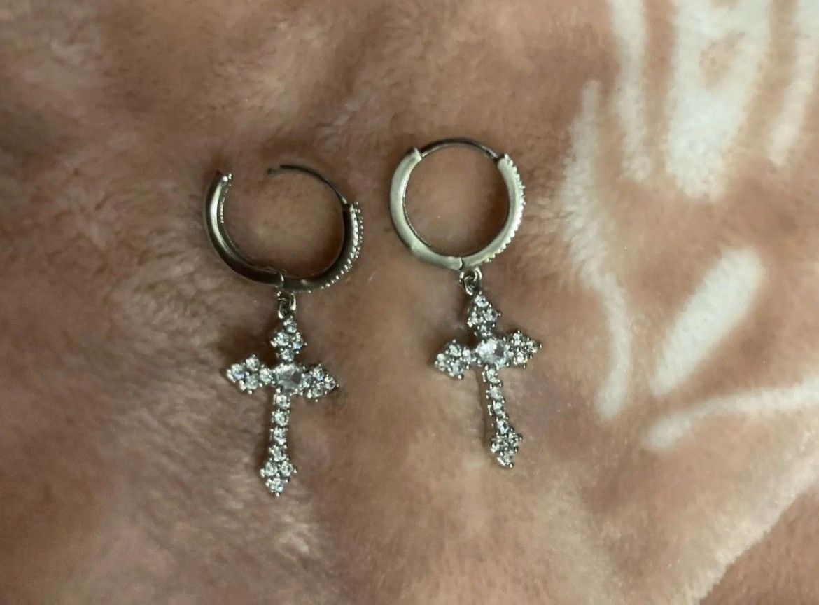 Jewelry Crystal Cross earrings （1pairs） Size ONE SIZE - 6 Thumbnail