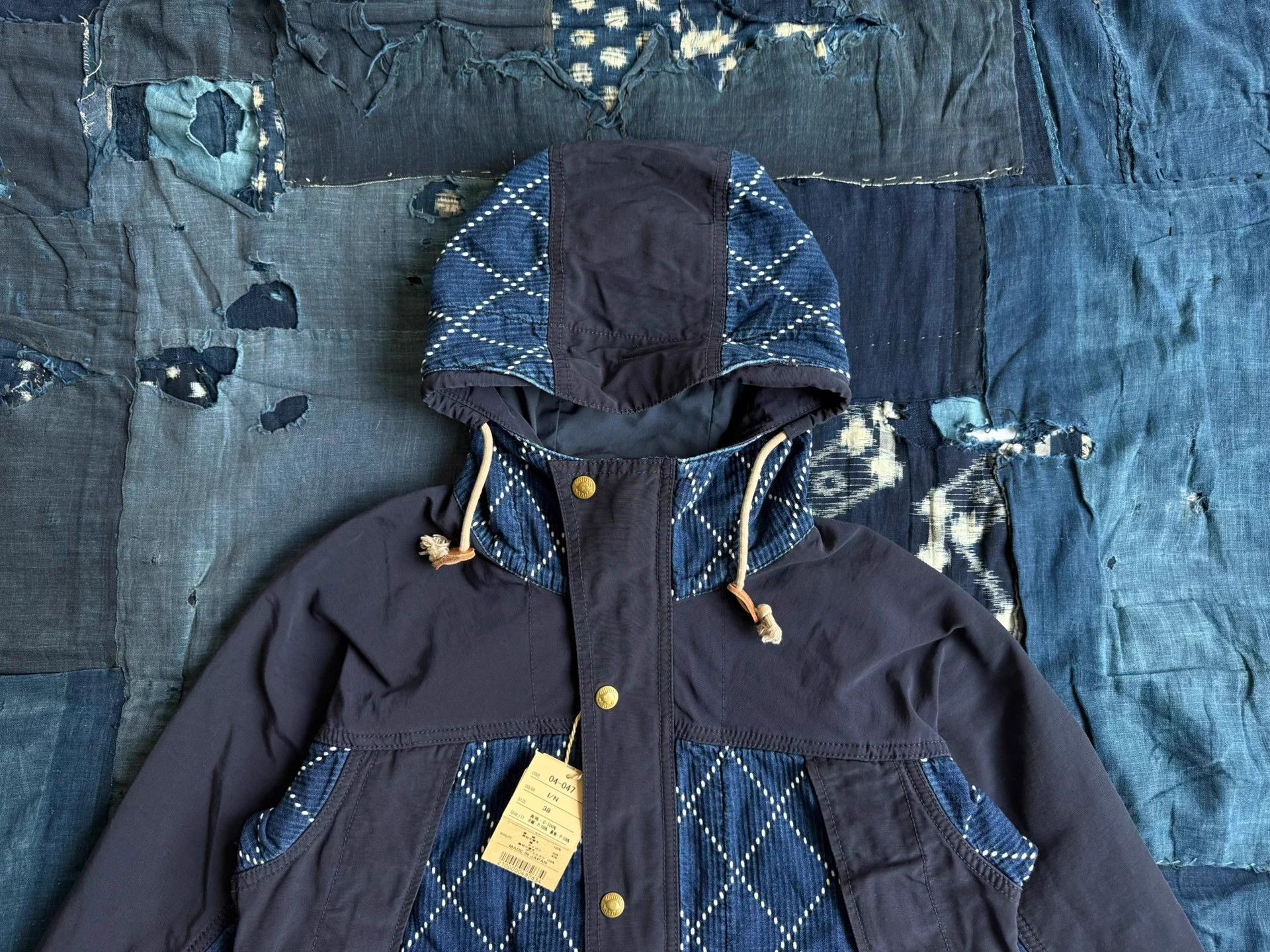 Studio D'Artisan Studio D'Artisan Indigo Sashiko Windbreaker Jacket 38 Size US XXS / EU 40 - 4 Thumbnail