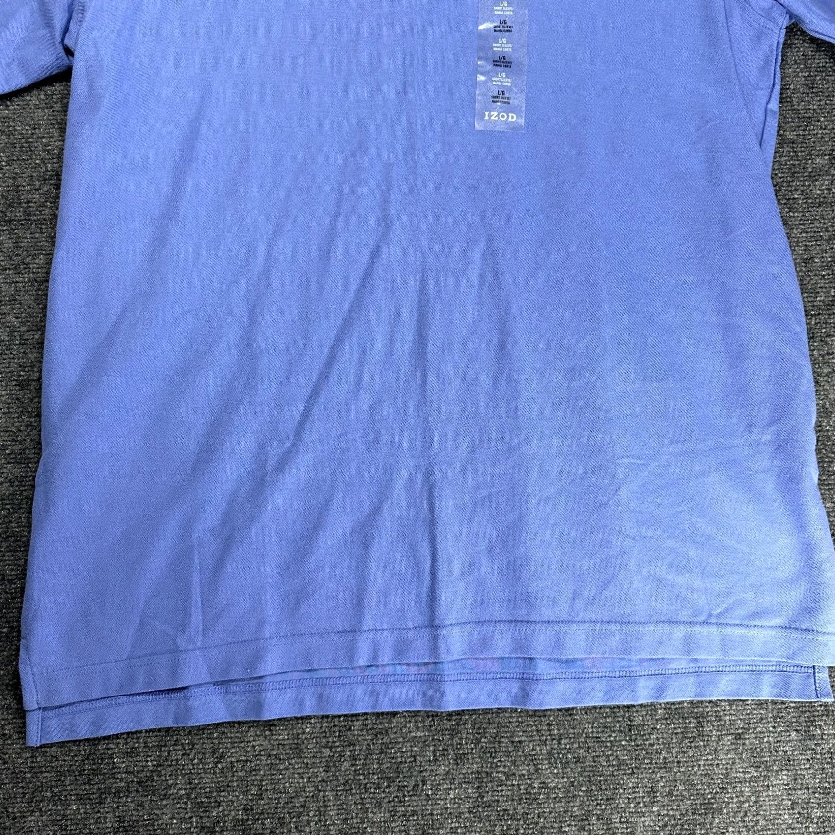Izod Izod Polo Shirt Mens Large Blue Short Sleeve Pima Cotton No Roll Collar NEW Size US L / EU 52-54 / 3 - 6 Thumbnail