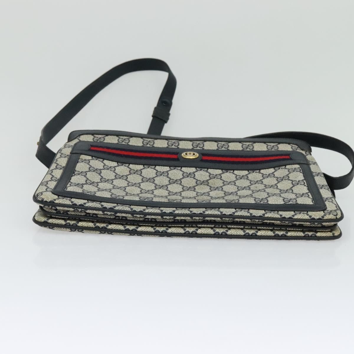 Gucci GUCCI GG Supreme Sherry Line Shoulder Bag Pvc Navy Red 41 Size ONE SIZE - 9 Thumbnail