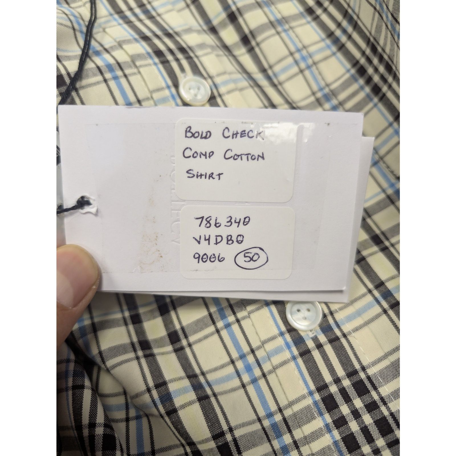 Bottega Veneta o1rshd1 Bold Check Composition Cotton Shirt in Chalk Size US M / EU 48-50 / 2 - 23 Thumbnail