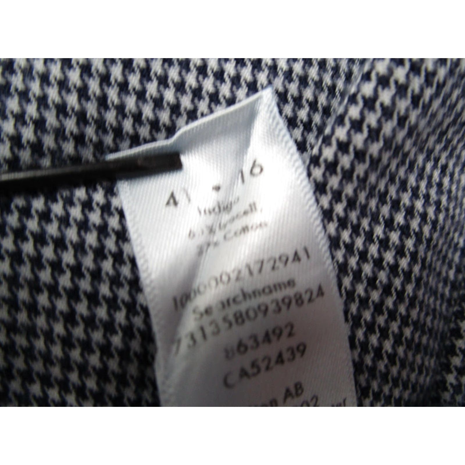 Eton Eton Shirt Mens Large Blue Slim Fit Dress Button Up Houndstooth Long Sleeve Size 42R - 4 Thumbnail