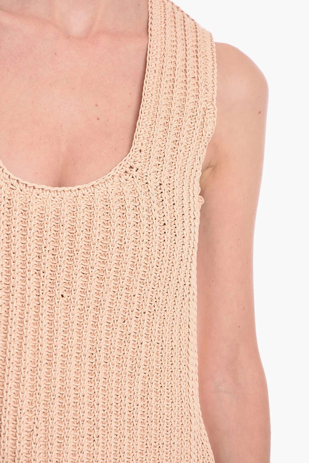 Bottega Veneta og1mm0426 Handwoven Leather Midi Dress in Pink Size XS / US 0-2 / IT 36-38 - 3 Thumbnail