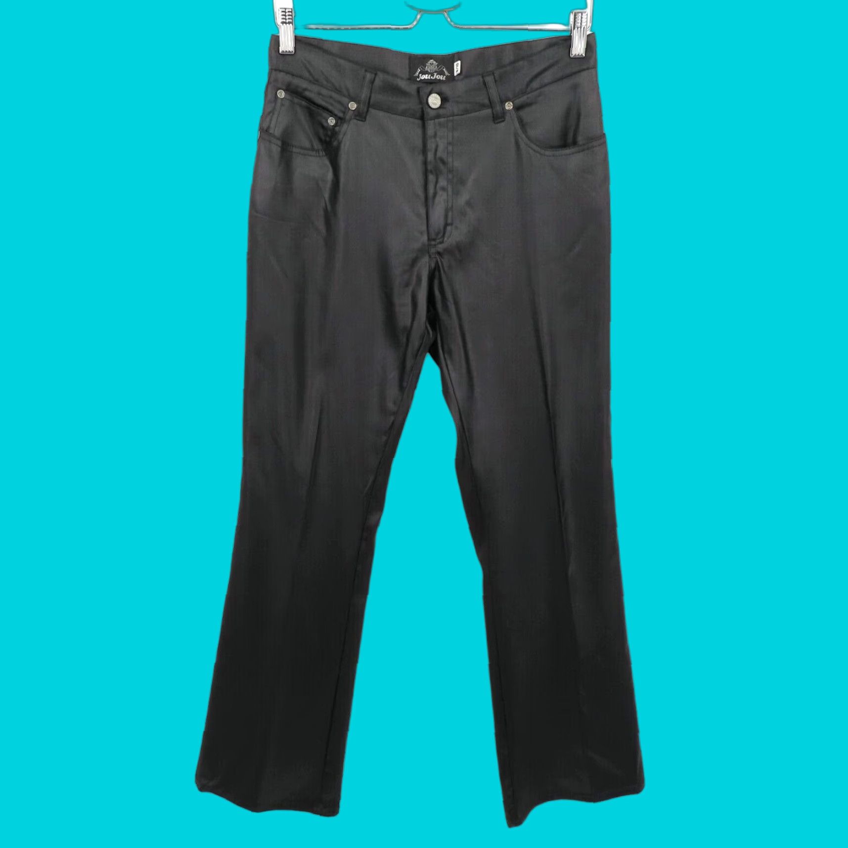 Vintage VINTAGE Jou Jou Womens Pants 90s Satin Pleated Front Black VTG 90s Dress Pants Size 10 Womens Boys Girls? Size 32" / US 10 / IT 46 - 1 Thumbnail