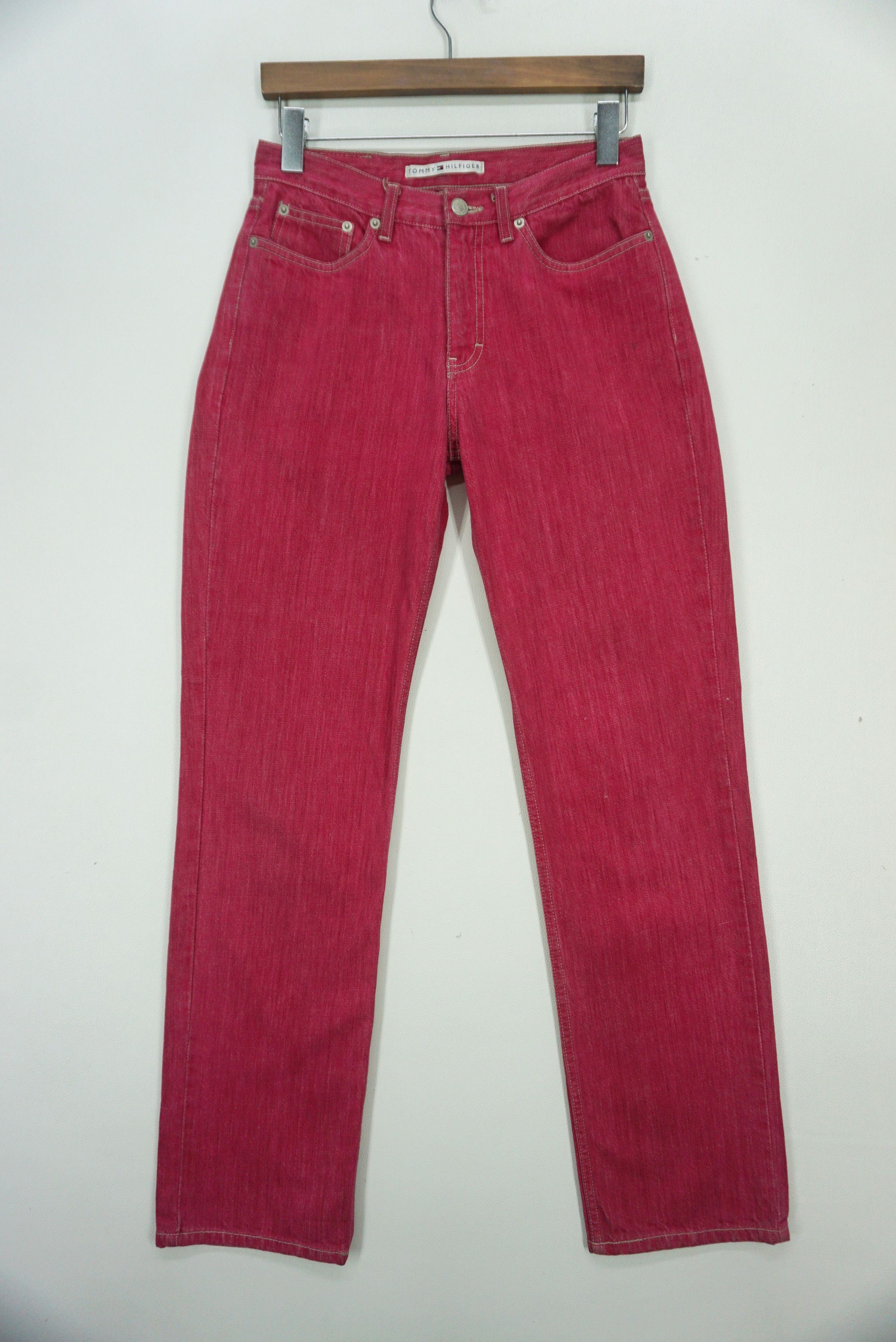 Tommy Hilfiger Tommy Jeans Size 4 fit W28xL31 Straight Leg Pink Denim Size 27" / US 4 / IT 40 - 1 Thumbnail