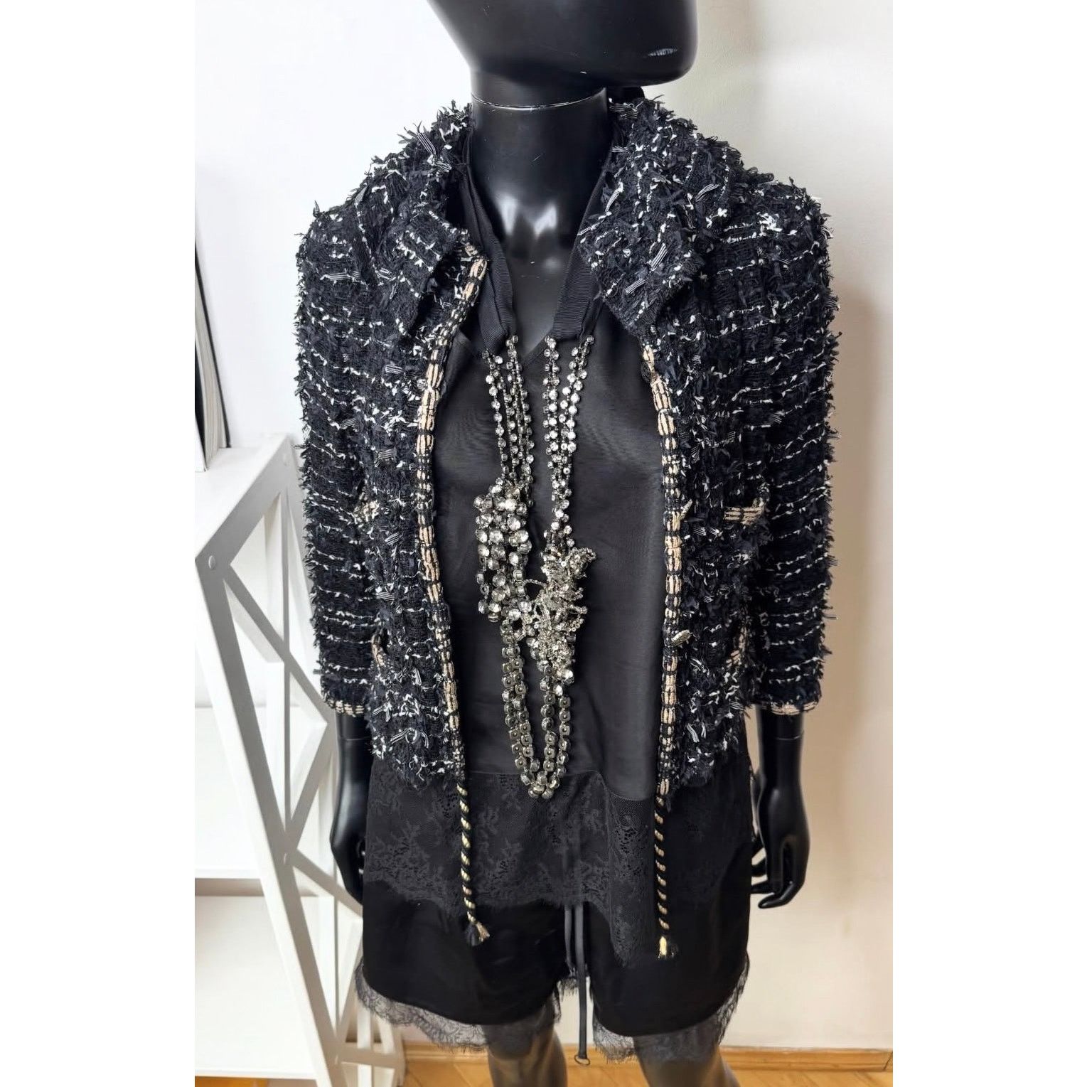 Chanel Chanel SS06 Fantasy Tweed Black Rope Trim Jacket Sz.38 Size S / US 4 / IT 40 - 10 Thumbnail
