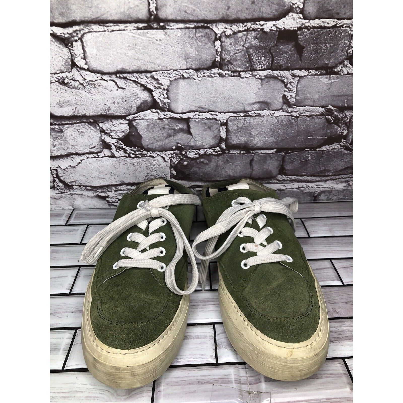 Sunnei Sunnei Green Suede Leather Slip On Lace Up Comfort Shoes Wom Size US 11 / IT 41 - 10 Thumbnail