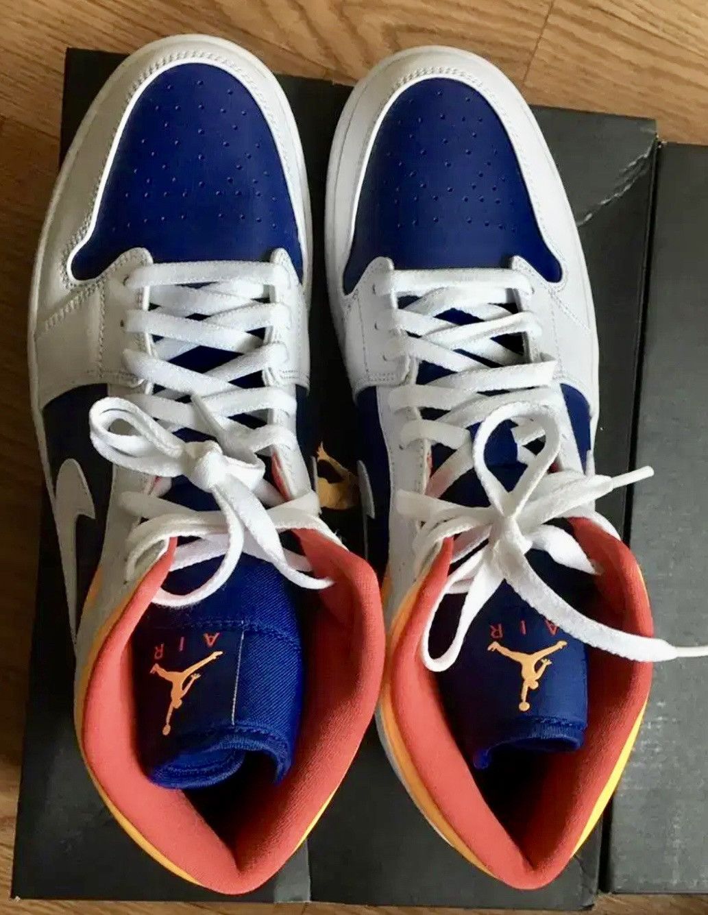 Nike New product, Nike Jordan 1 Mid Deep Royal Blue Laser Orange Size US 12 / EU 45 - 2 Thumbnail