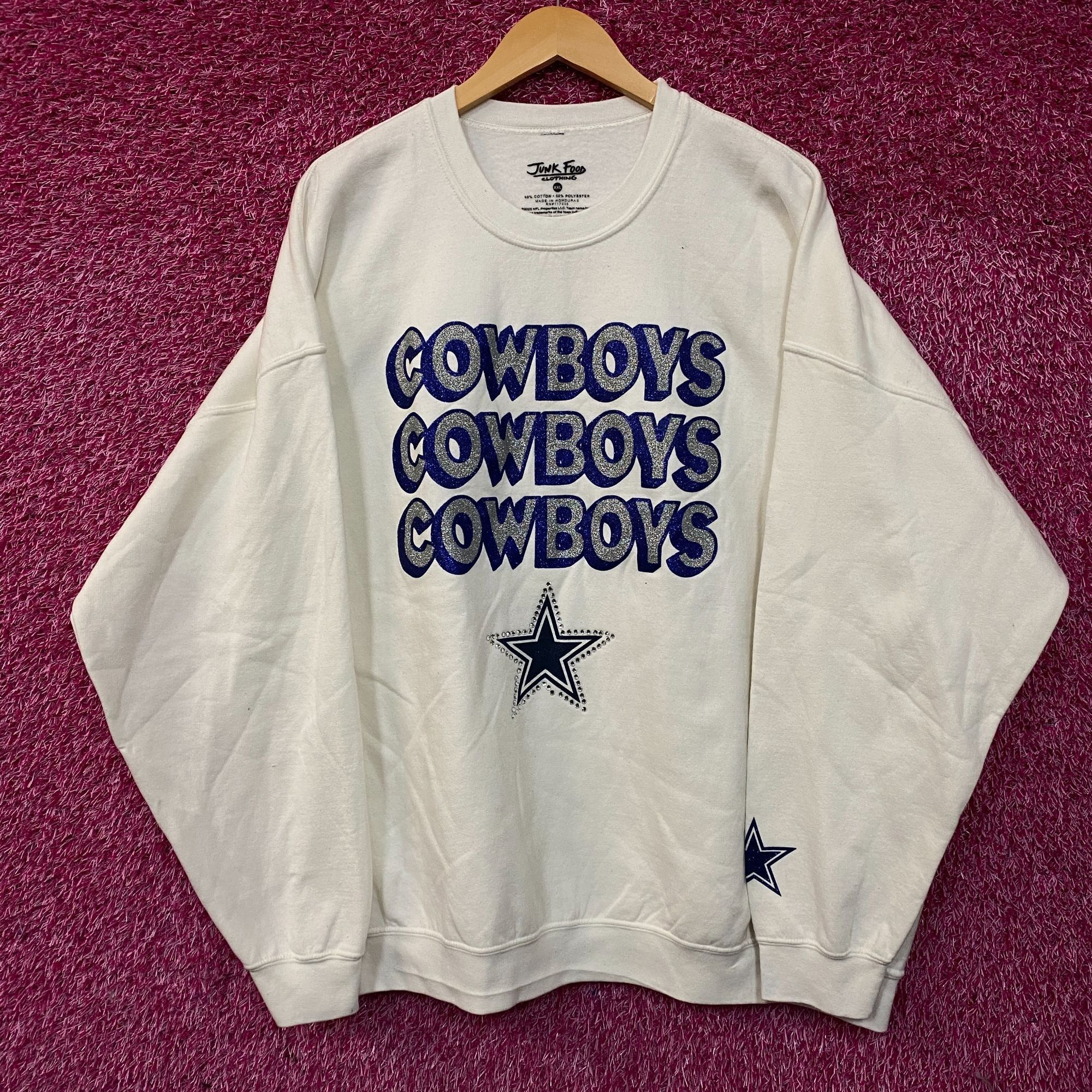 Junk Food Junk Food Clothing Dallas Cowboys Repeat Bling Glitter Crewn Size US XXL / EU 58 / 5 - 1 Thumbnail