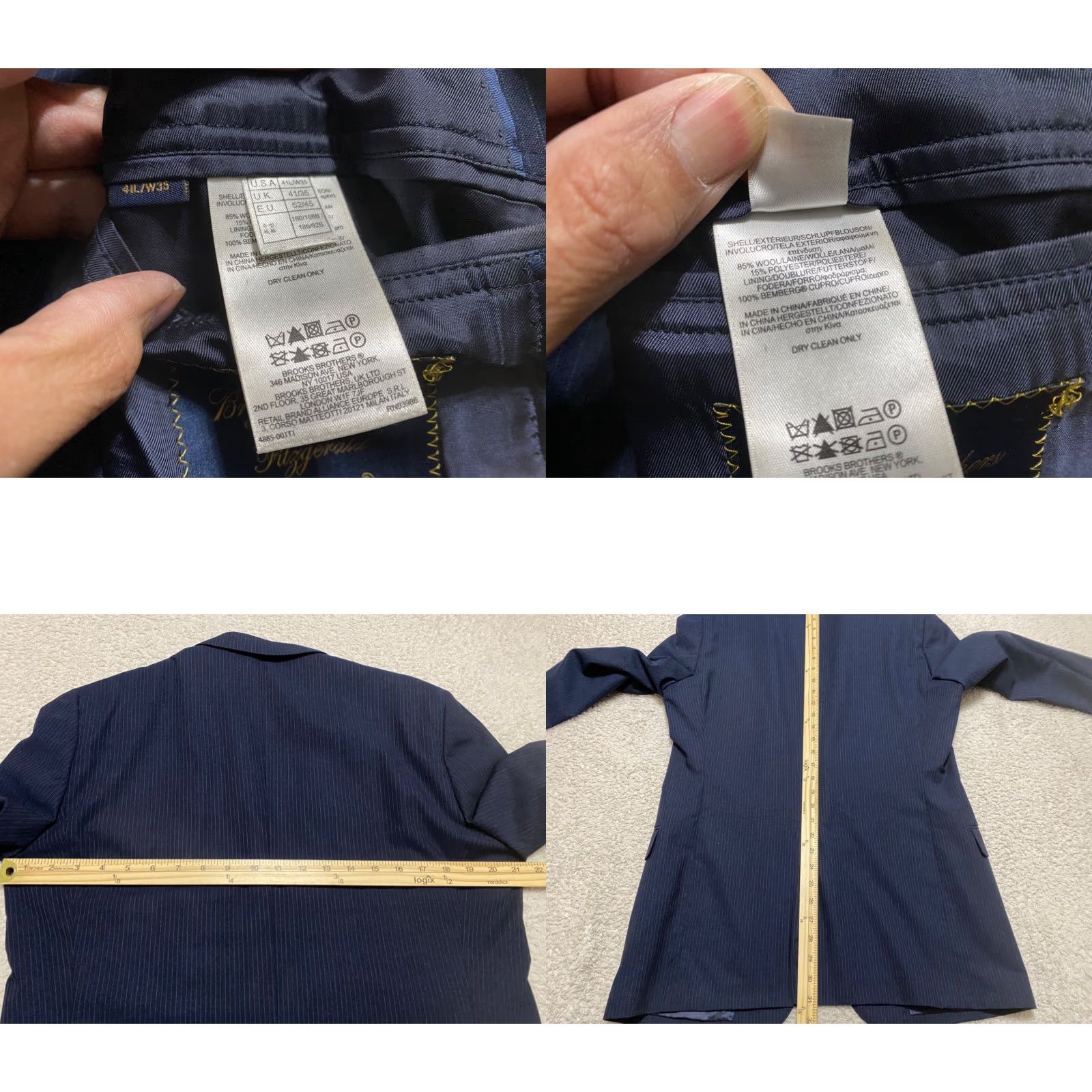 Brooks Brothers Brooks Brothers Blazer Mens 41 Blue Striped Fitzgerald Single-Breasted Wool Blend 4-Button Jacket Union Controls Mens Size 42R - 8 Thumbnail