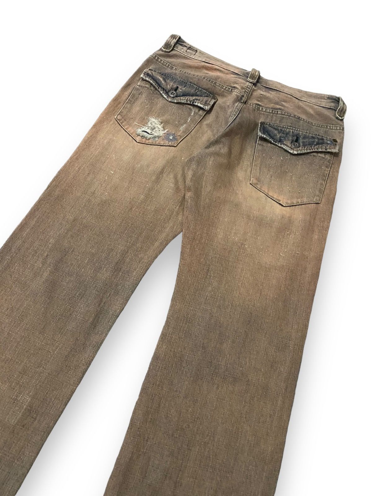 Japanese Brand Japan Bartack Damaged Ripped Bullet Distressed Denim Size US 33 - 14 Thumbnail