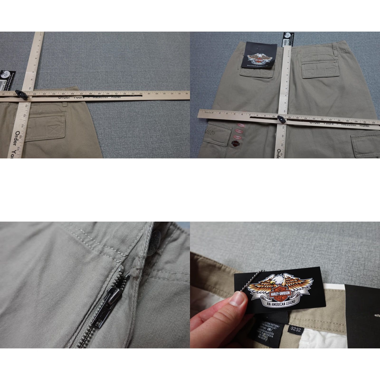 Harley Davidson VINTAGE Harley-Davidson Cargo Pants Men 32x32 Beige Biker Motorcycle Outdoor NWT Size US 32 / EU 48 - 8 Thumbnail