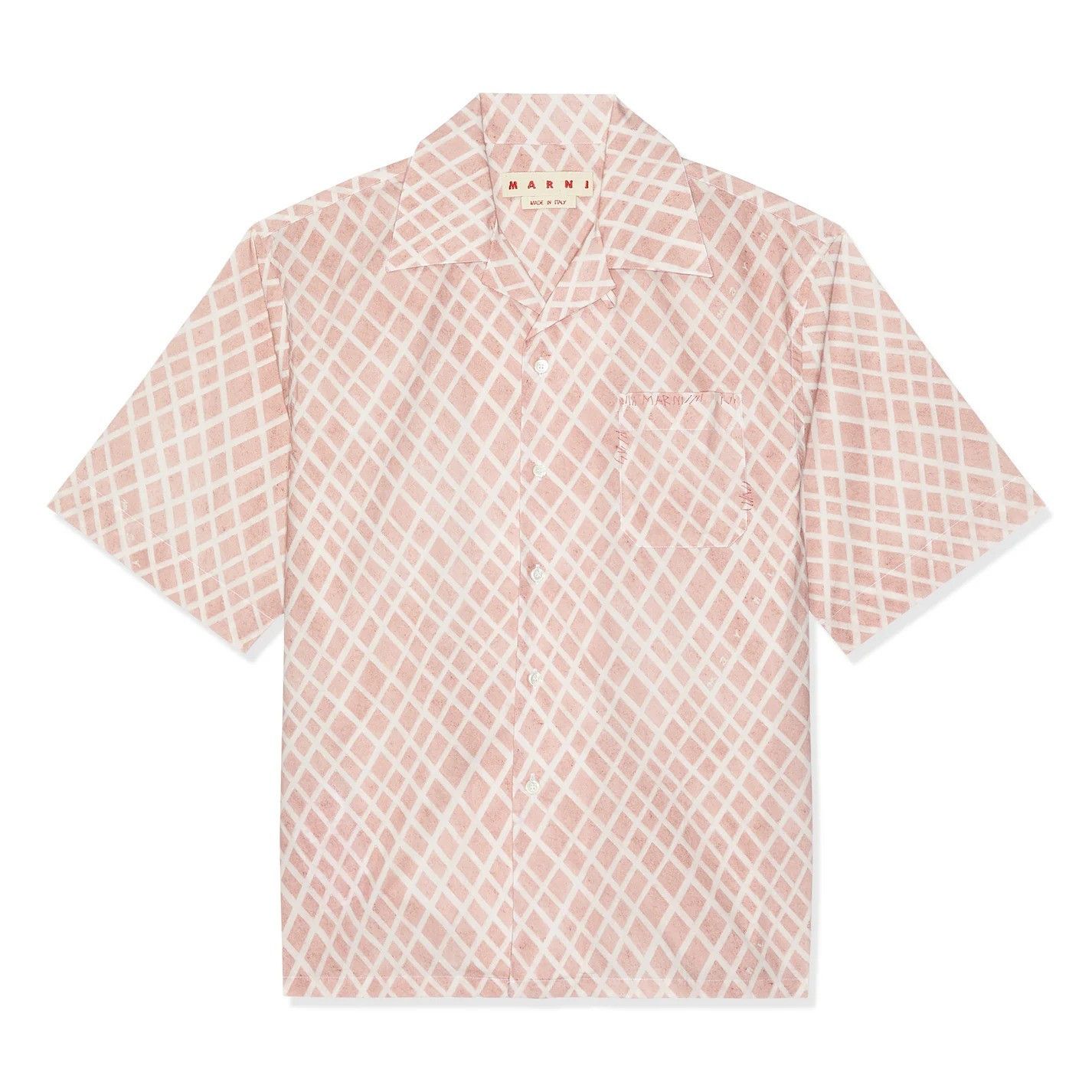 Marni MARNI Printed Cotton Bowling Shirt Antique Rose Size US M / EU 48-50 / 2 - 1 Thumbnail