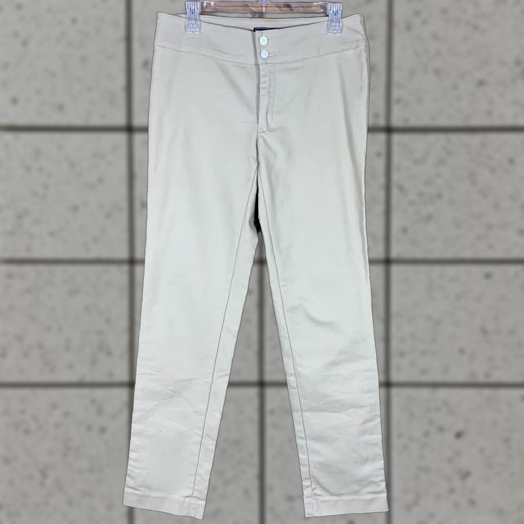 Vintage American Living Womens Pants Khakis Casual Beige Sizes 8 Petite Pants Front Pockets Back Pockets Flat Front Straight Leg Womens Size 30" / US 8 / IT 44 - 1 Thumbnail