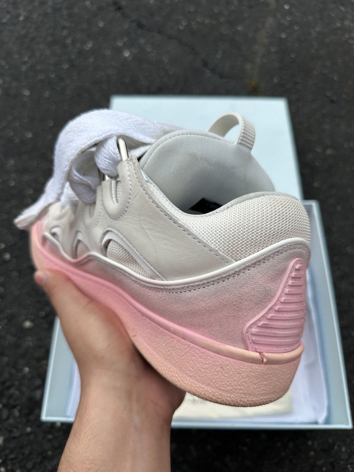 Lanvin Lanvin Curb Sneaker White/Pink Size US 9 / EU 42 - 5 Thumbnail