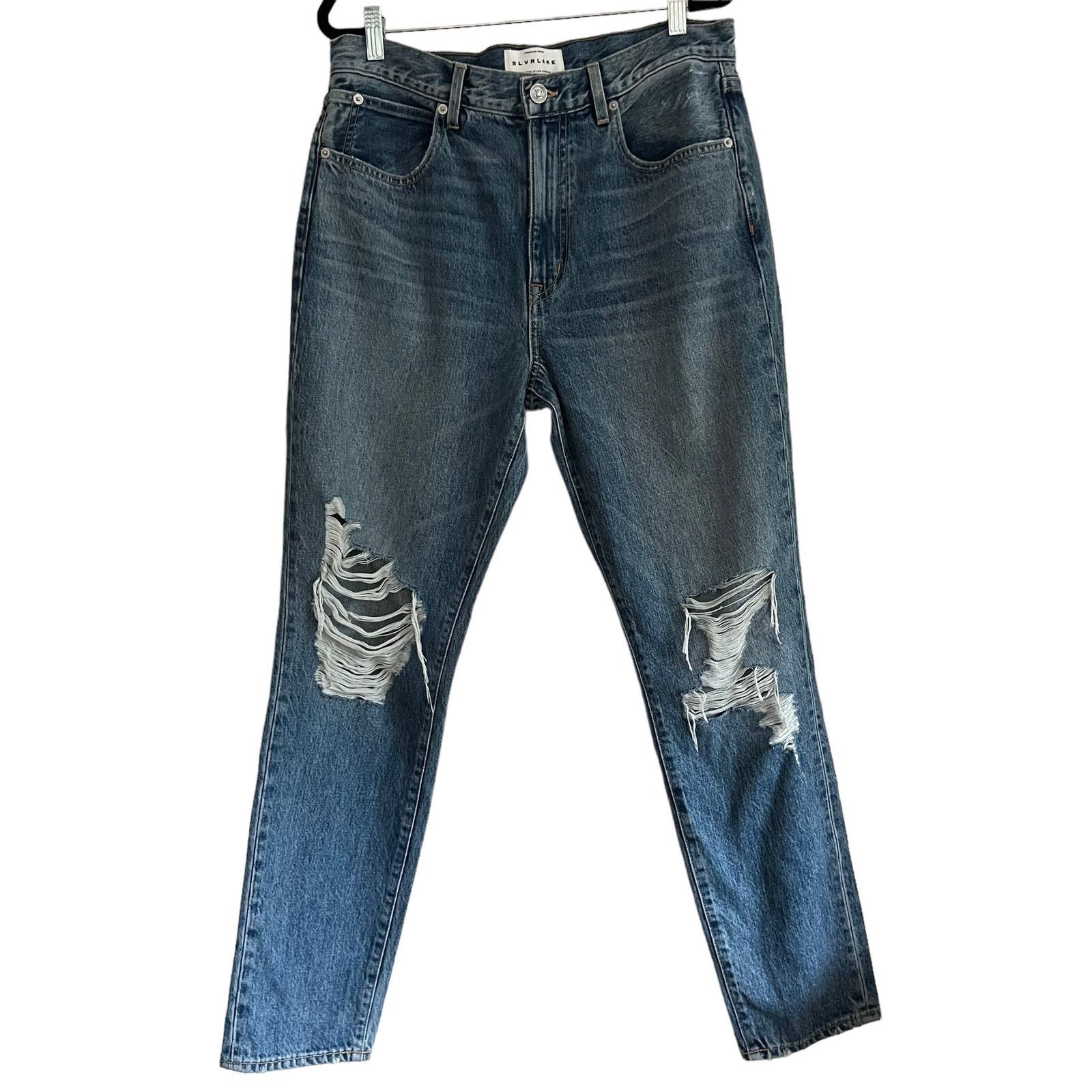SLVRLAKE SLVRLAKE Distressed Roxy Jeans - After The Storm Size 31 Size 31" - 10 Thumbnail