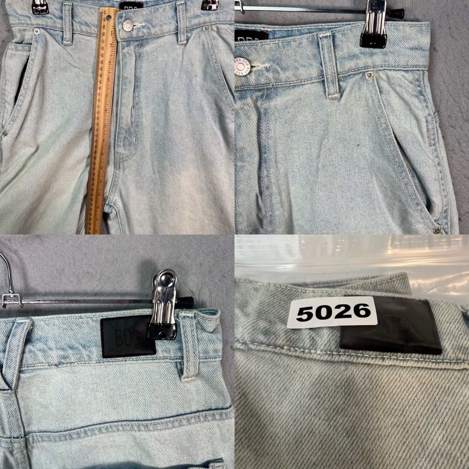 Bdg BDG Womens Jeans High-Rise Light Wash 25 Blue 5-Pocket Wide-Leg Denim 100% Cotton Adult Womens Jeans Size 42" / US 20 - 9 Thumbnail