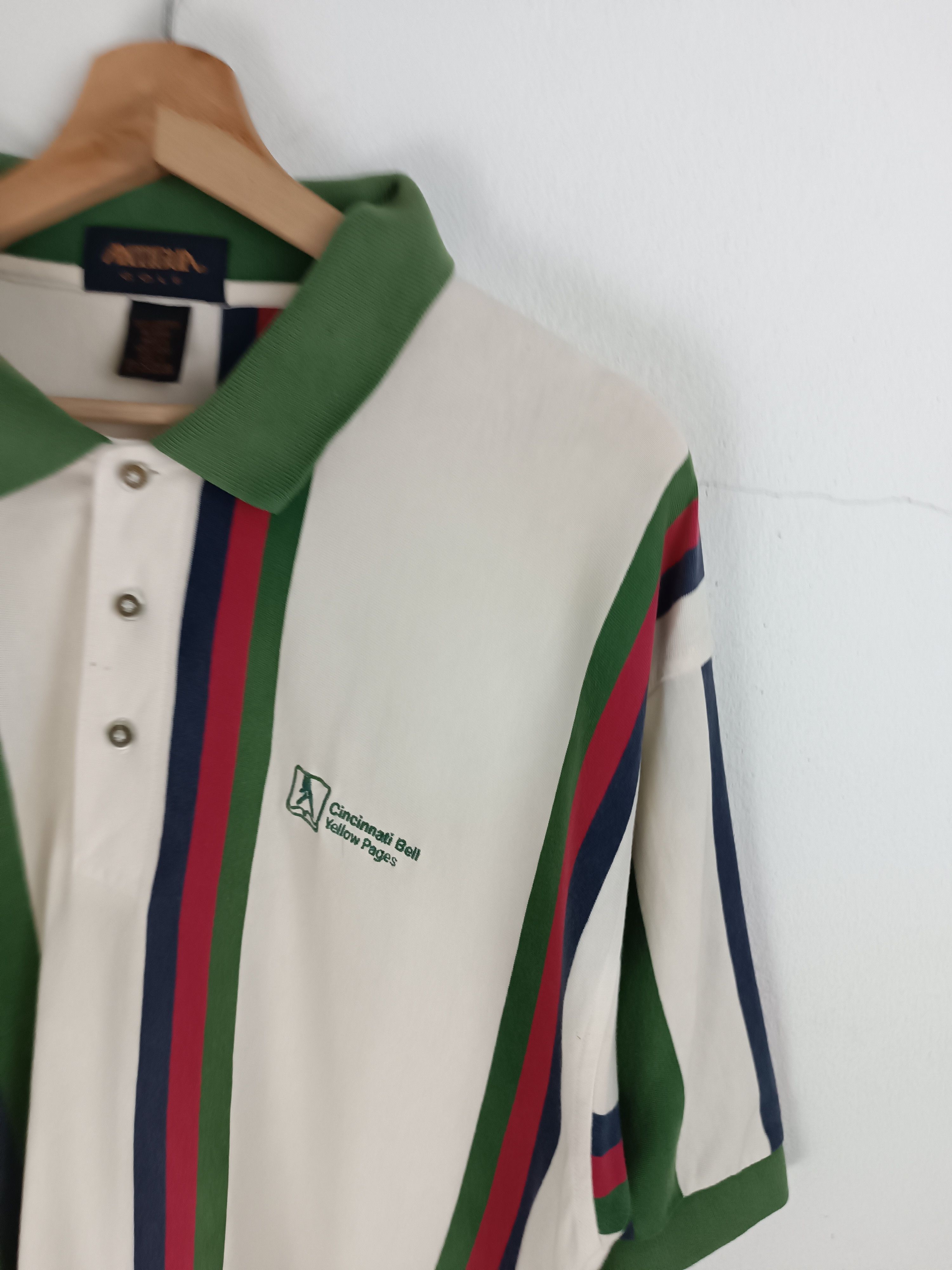 Antigua VINTAGE 90'S ANTIGUA CINCINNATI BELL STRIPE POLO TEE RARE Size US XL / EU 56 / 4 - 9 Thumbnail