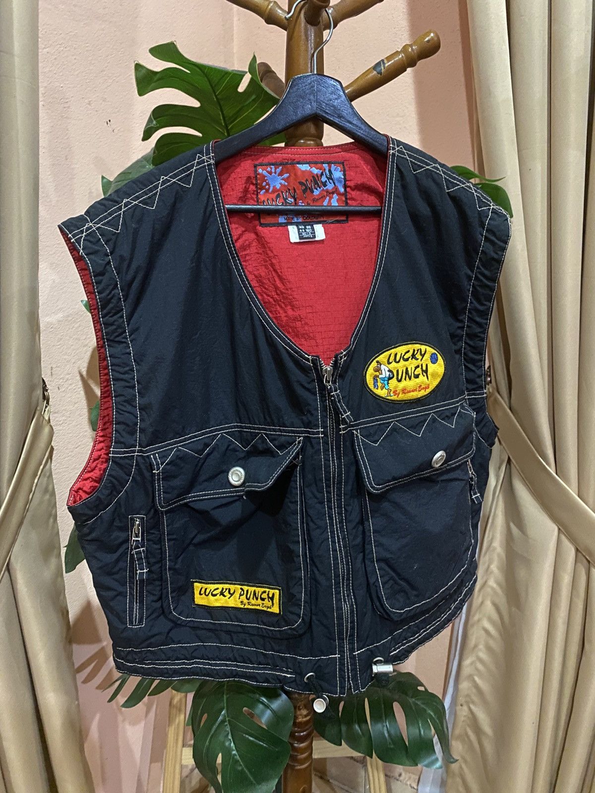 Vintage Lucky Punch by Rainer Engel Black Utility Vest with Patches Size US S / EU 44-46 / 1 - 3 Thumbnail