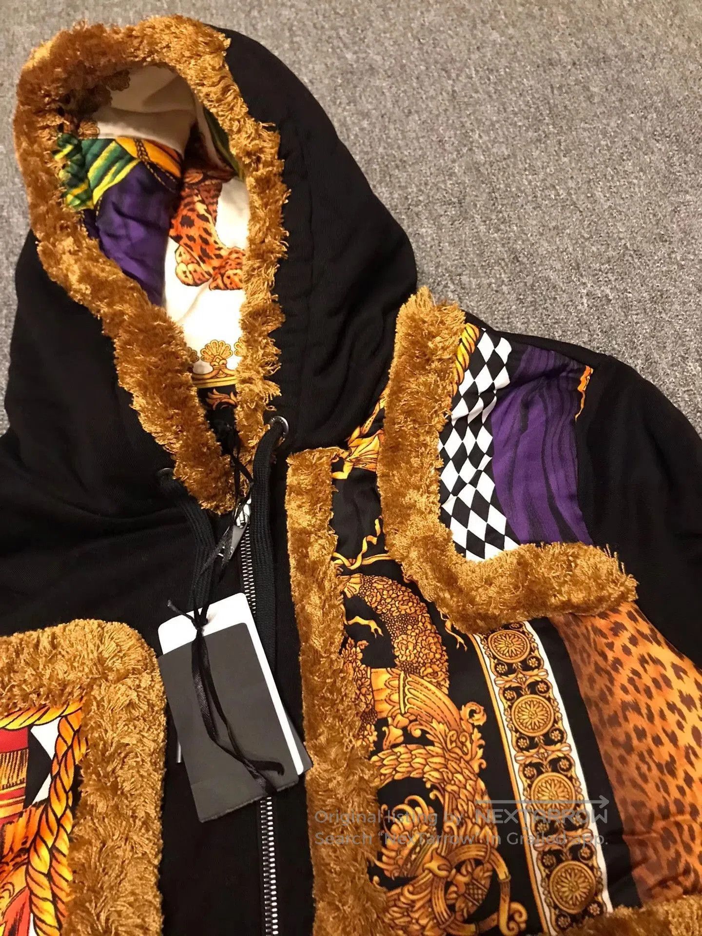 Versace Black XXL Hoodie with Embroidered & Patterned Panels. Size US XXL / EU 58 / 5 - 7 Thumbnail