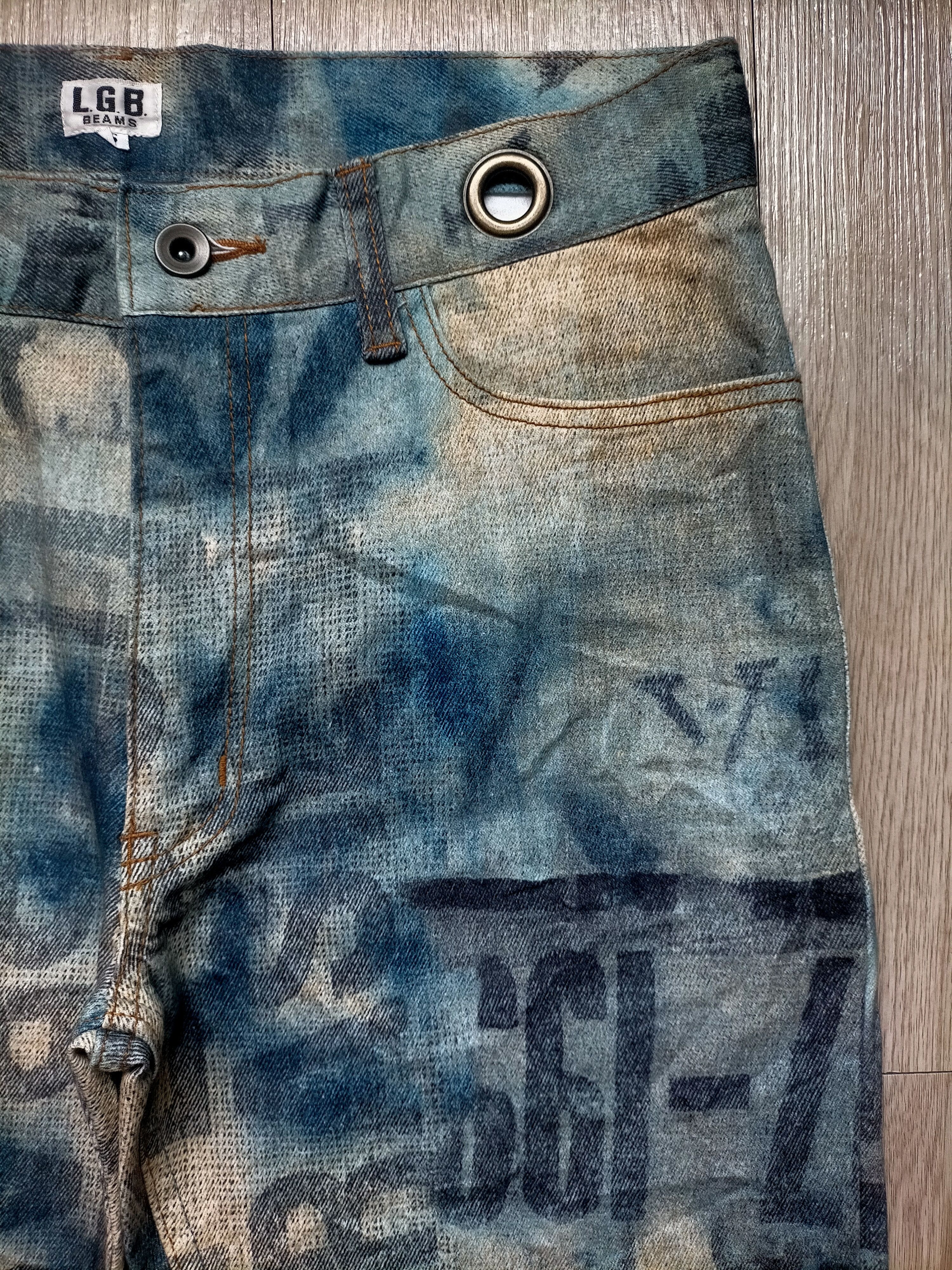 Le Grande Bleu (L.G.B.) ⚡Rare L.G.B x Beams Full Print denim pants Size US 30 / EU 46 - 5 Thumbnail