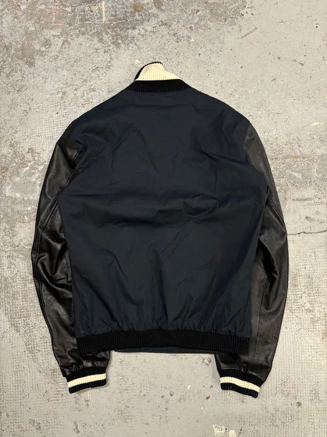 Gucci FW2010 Gucci Leather Black & Navy Varsity Bomber Jacket by Frida Giannini Size US L / EU 52-54 / 3 - 2 Thumbnail