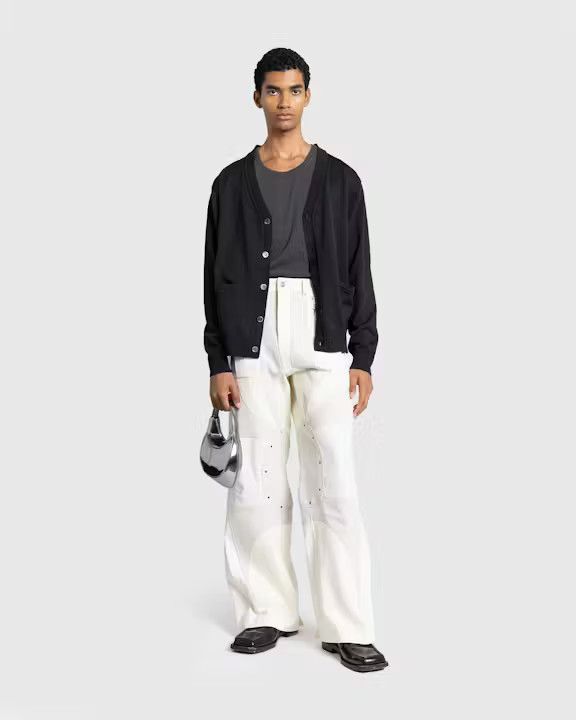 Mugler o1s22i1n1124 Patchwork Cargo Pant in White Size US 36 / EU 52 - 3 Thumbnail