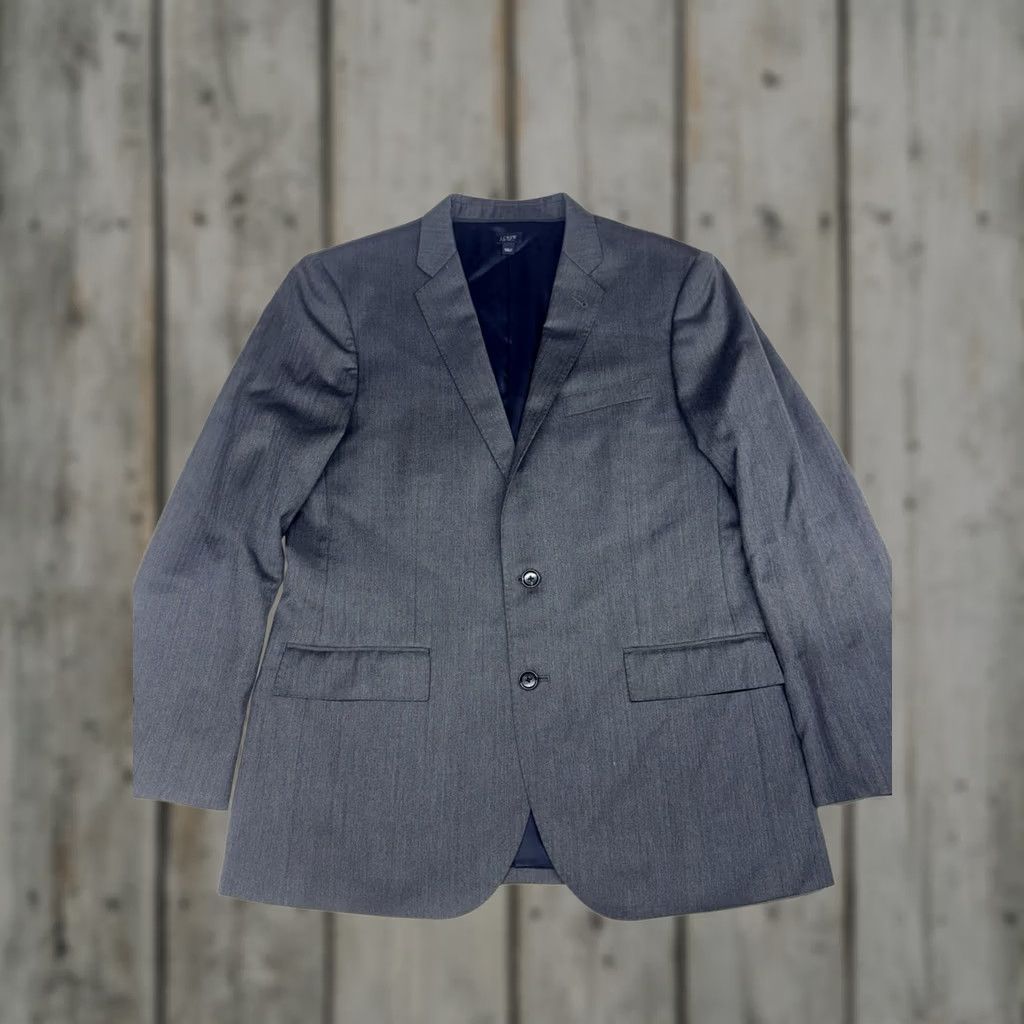 J.Crew J.CREW Ludlow Herringbone Gray 2 Piece Suit Set 42R Pants 32x29 Wool Italian Wool Gray Mens Suit Size 42R - 1 Thumbnail