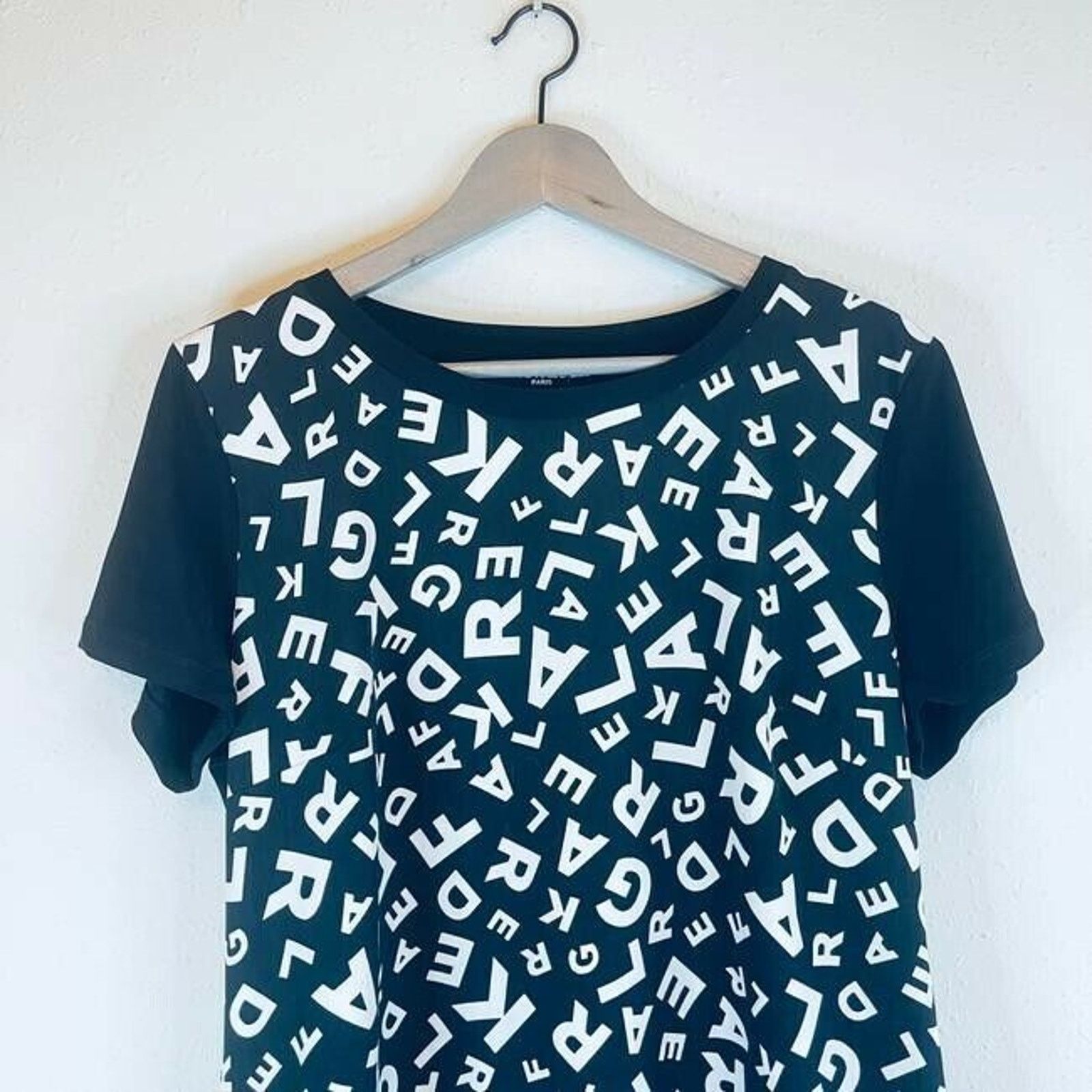 Karl Lagerfeld KARL LAGERFELD PARIS - BLACK & WHITE MONOGRAM T-SHIRT DRESS Size XL / US 12-14 / IT 48-50 - 3 Thumbnail