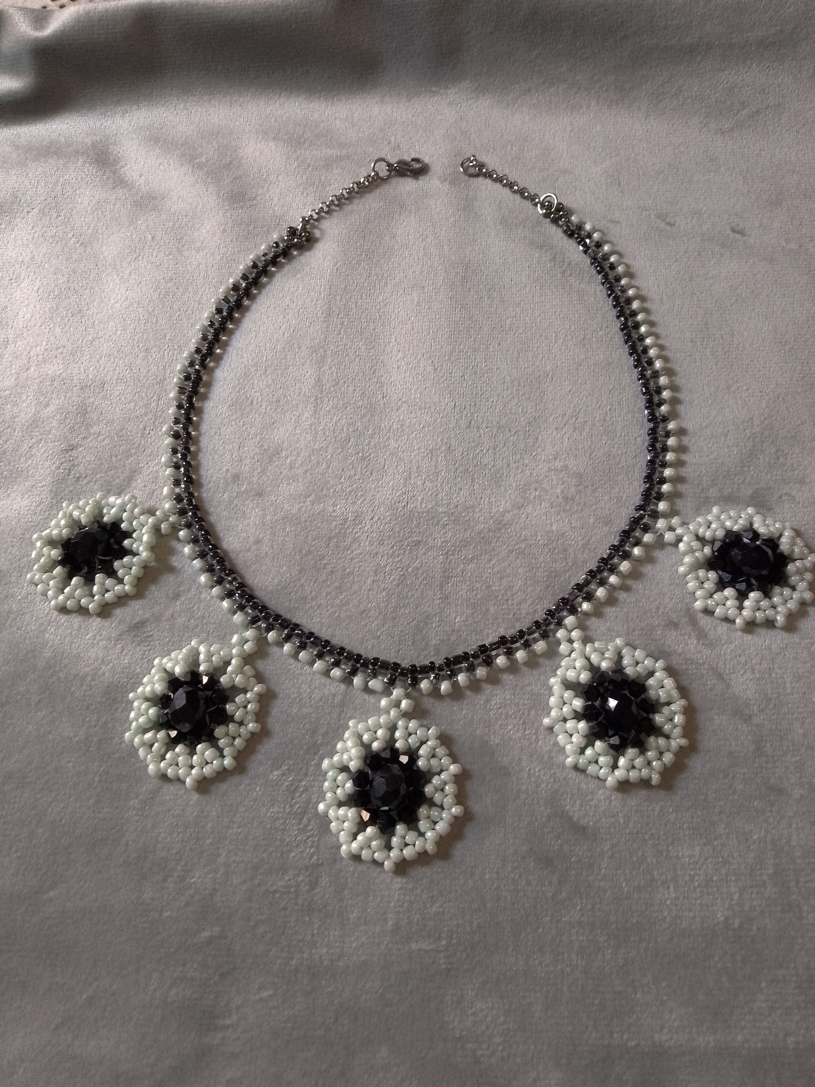 Handmade Black Necklace choker Multi pendant Gothic Size ONE SIZE - 6 Thumbnail