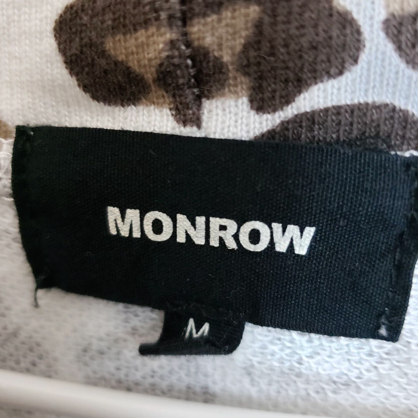 MONROW Monrow Sweatshirt Womens Pullover Cotton Animal Print Size M Brown White Long Sleeve Size M / US 6-8 / IT 42-44 - 6 Thumbnail