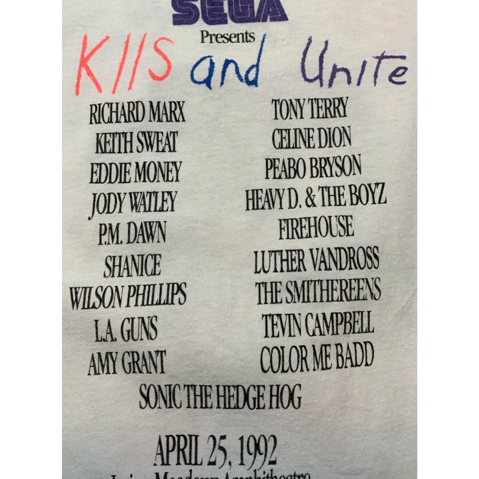 Fruit Of The Loom VINTAGE 1992 KIIS FM Unite Concert T-Shirt Heavy D Luther Vandross LG White Size US L / EU 52-54 / 3 - 2 Thumbnail