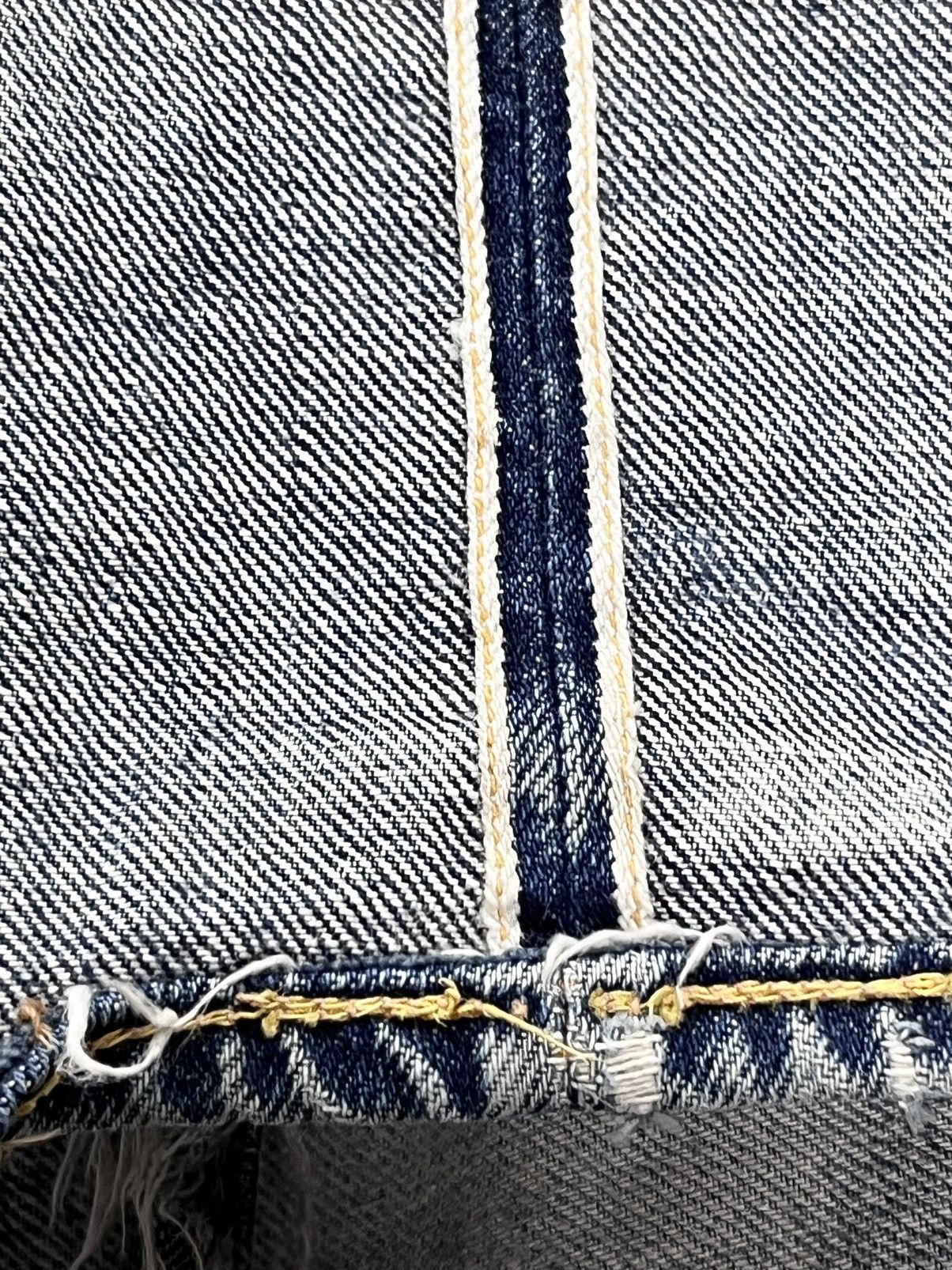 Evisu 🔥EVISU YAMANE NO1 SPECIAL SELVEDGE Worn-Out Thrashed Denim Size US 31 - 23 Thumbnail
