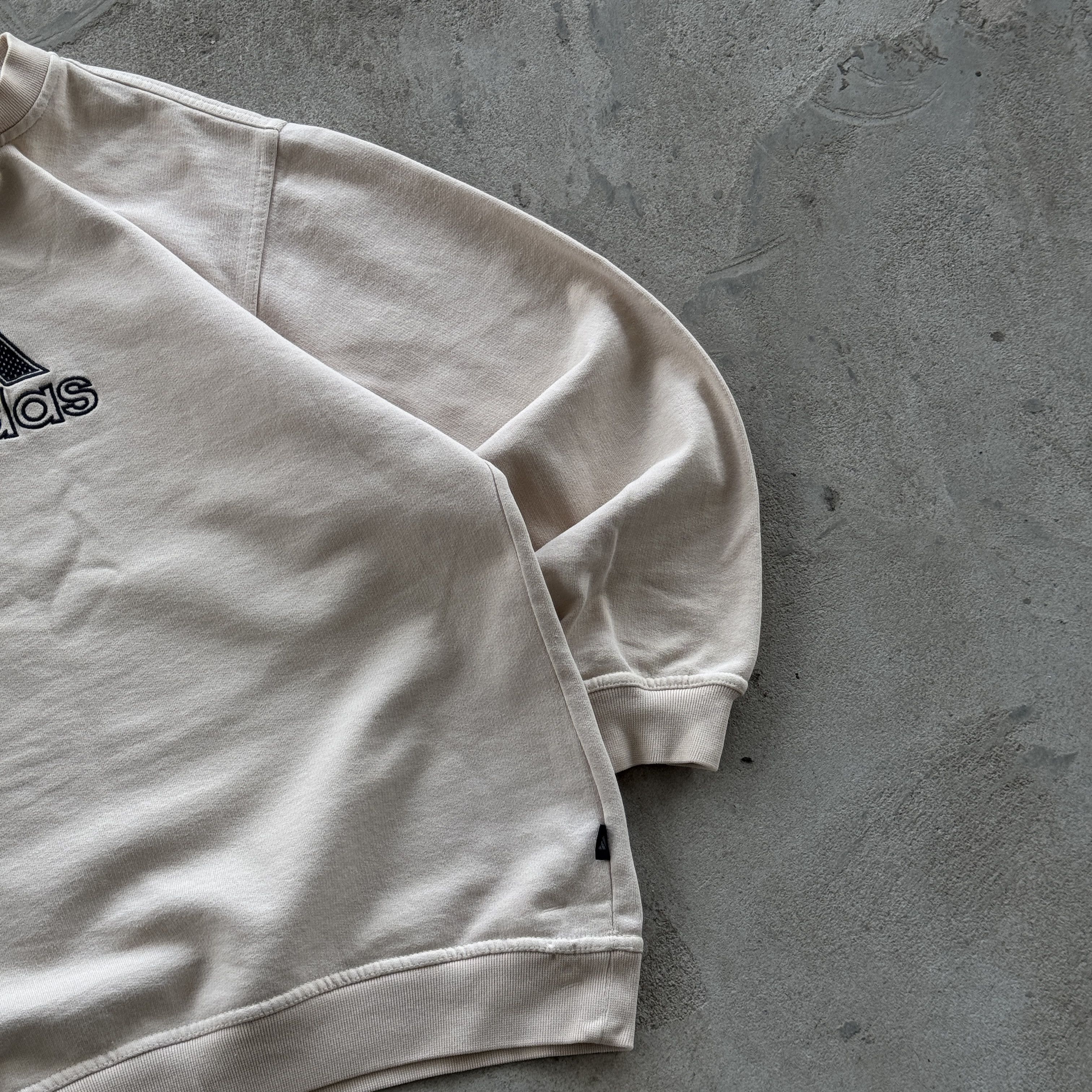 Adidas Vintage Adidas Center Logo Sweatshirt Beige Cream Pullover Size US XL / EU 56 / 4 - 2 Thumbnail