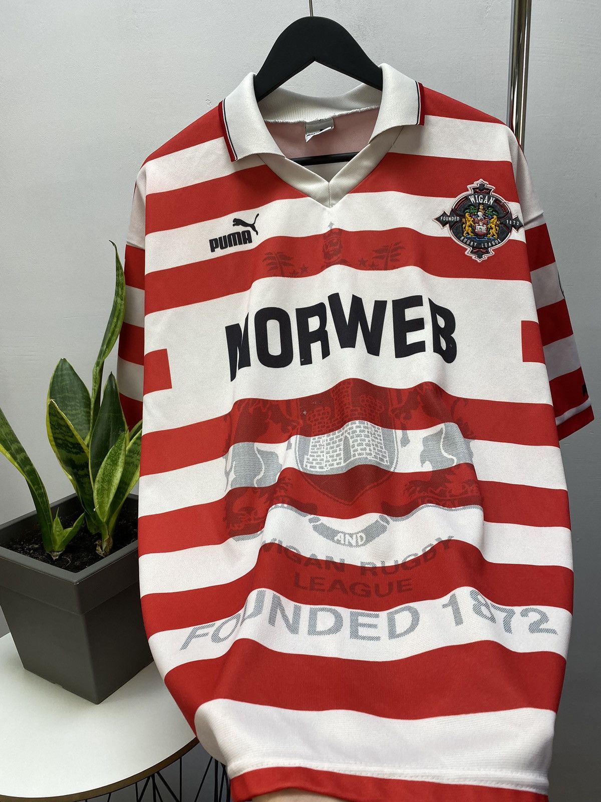 Puma × Vintage WIGAN RUGBY LEAGUE 1995 1996 HOME SHIRT JERSEY CENTENARY Size US XL / EU 56 / 4 - 9 Thumbnail