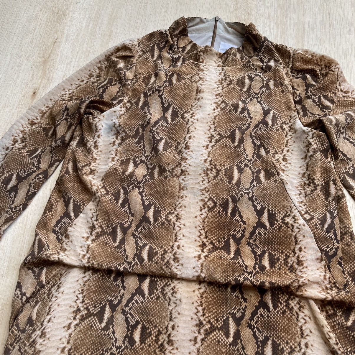Japanese Brand KUHO MAXI DRESS SNAKE SKIN CAMO VINTAGE JAPANESE BRAND Size L / US 10 / IT 46 - 2 Thumbnail