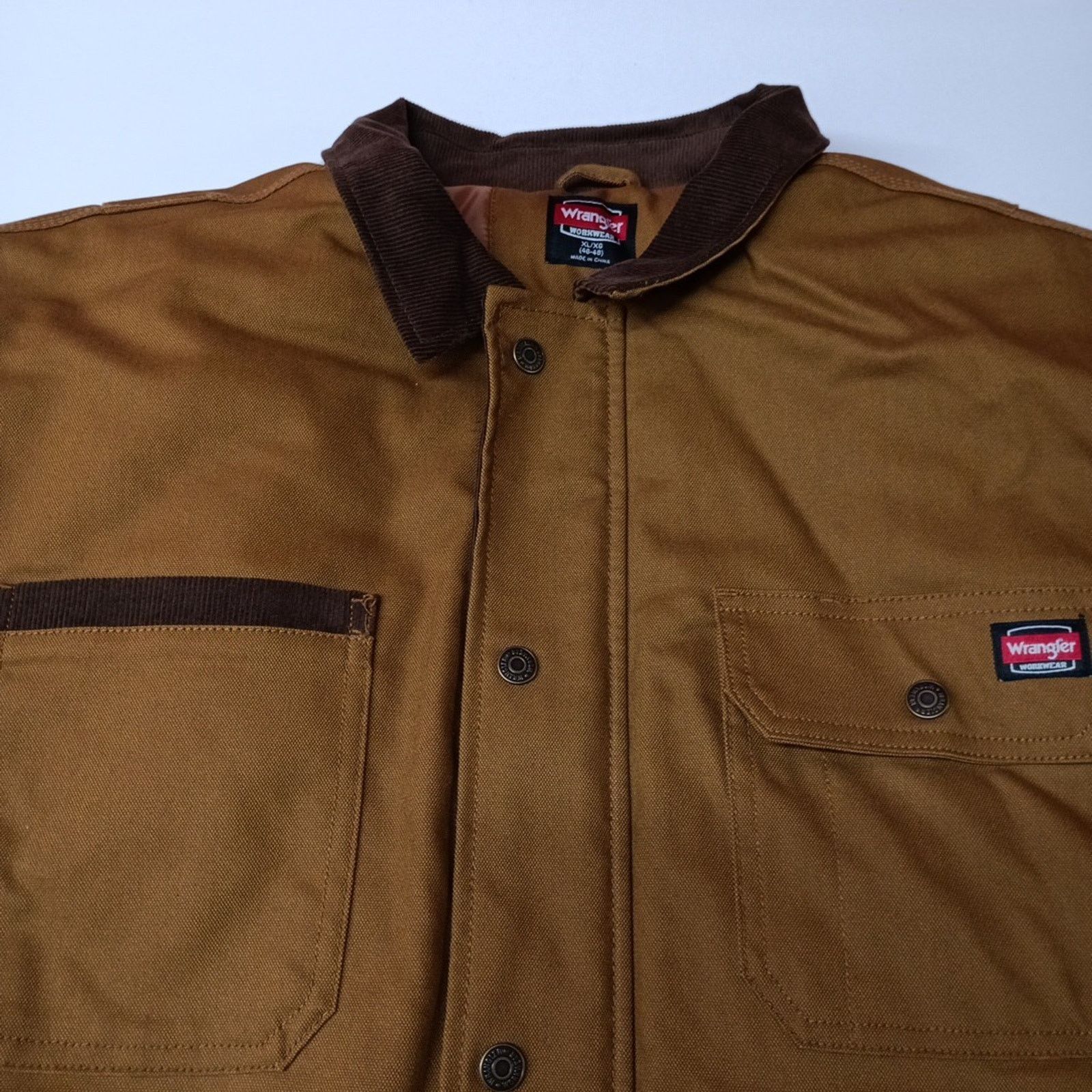 Wrangler Wrangler Jacket Duck Quilted Lined Brown Men's XL Canvas Size US XL / EU 56 / 4 - 3 Thumbnail
