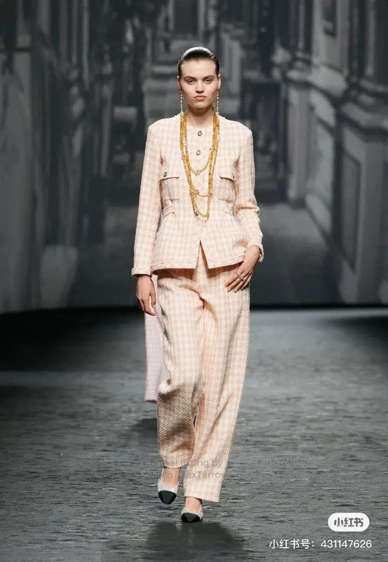 Chanel Chanel 23S spring and summer orange plaid tweed trousers c Size 26" / US 2 / IT 38 - 9 Thumbnail