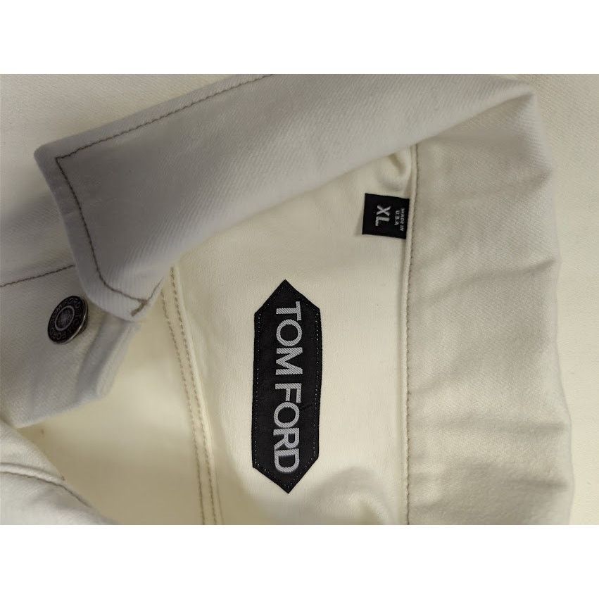Tom Ford o1rshd1 Iconic Denim Jacket in Off-White Size US XL / EU 56 / 4 - 17 Thumbnail