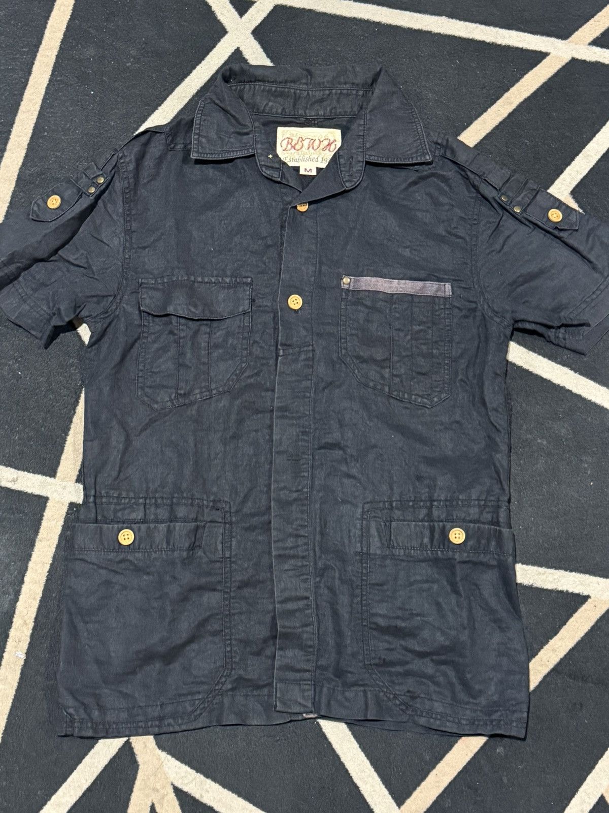 Yohji Yamamoto Linen Button Down Shirt Multi Pocket Japanese styled Size US M / EU 48-50 / 2 - 2 Thumbnail