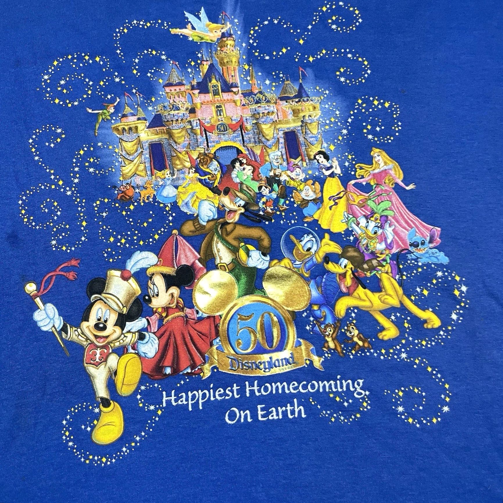 Disney VINTAGE Disney T-Shirt Men 2XL Blue Mickey Mouse 50th Anniversary Disneyland Resort Shirt Size US XXL / EU 58 / 5 - 5 Thumbnail