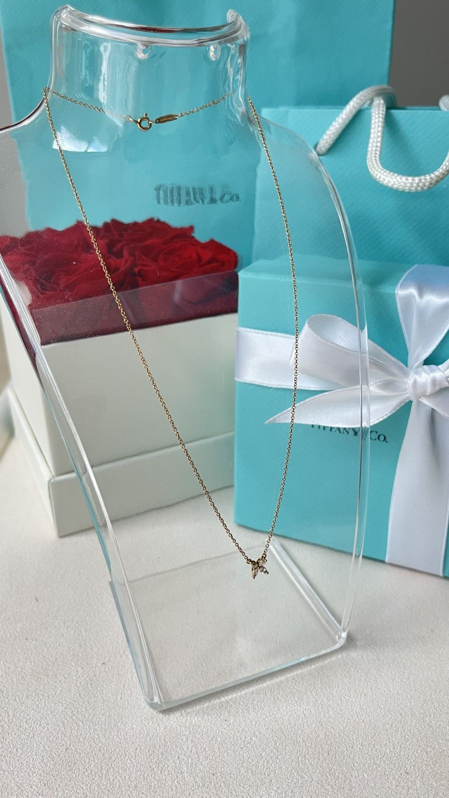 Tiffany & Co. TIFFANY & CO. VICTORIA DIAMOND PENDANT RG MINI 18K 16" $2800 Size ONE SIZE - 10 Thumbnail